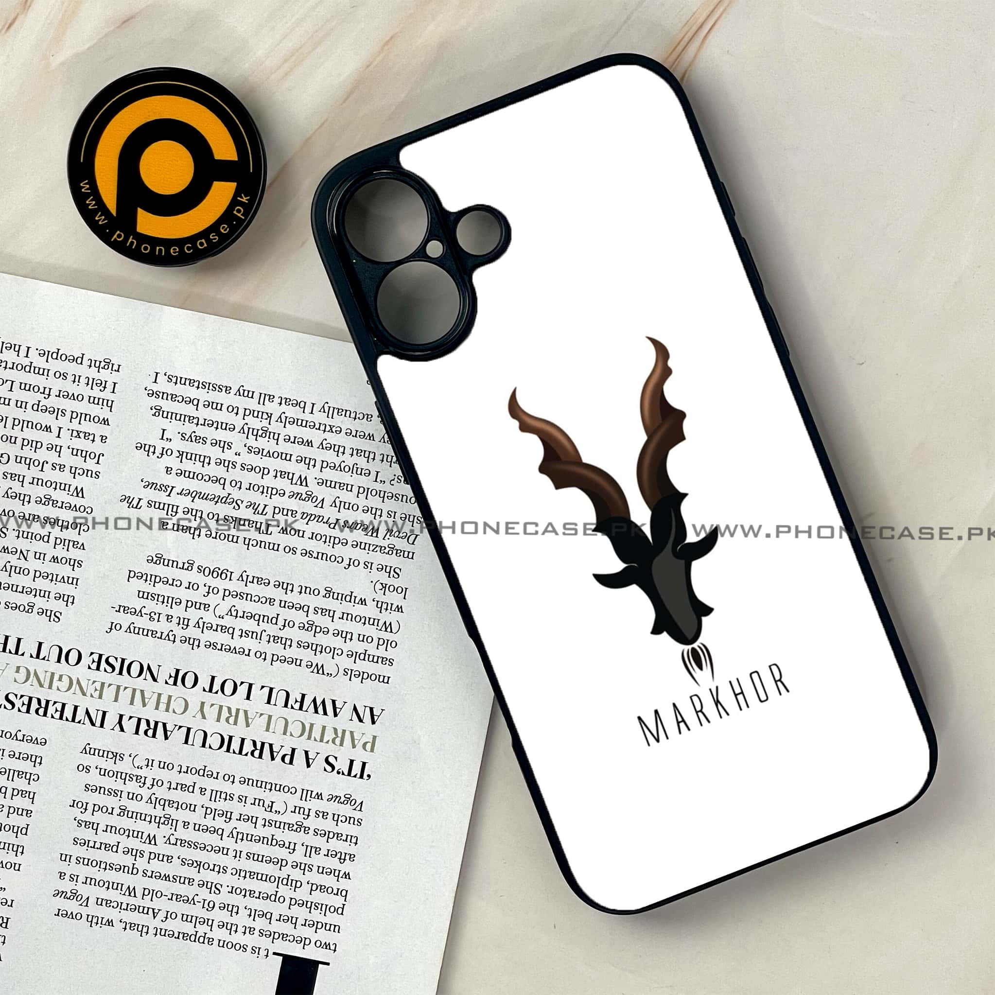 iPhone 16 - Markhor Series - Premium Printed Glass soft Bumper shock Proof Case