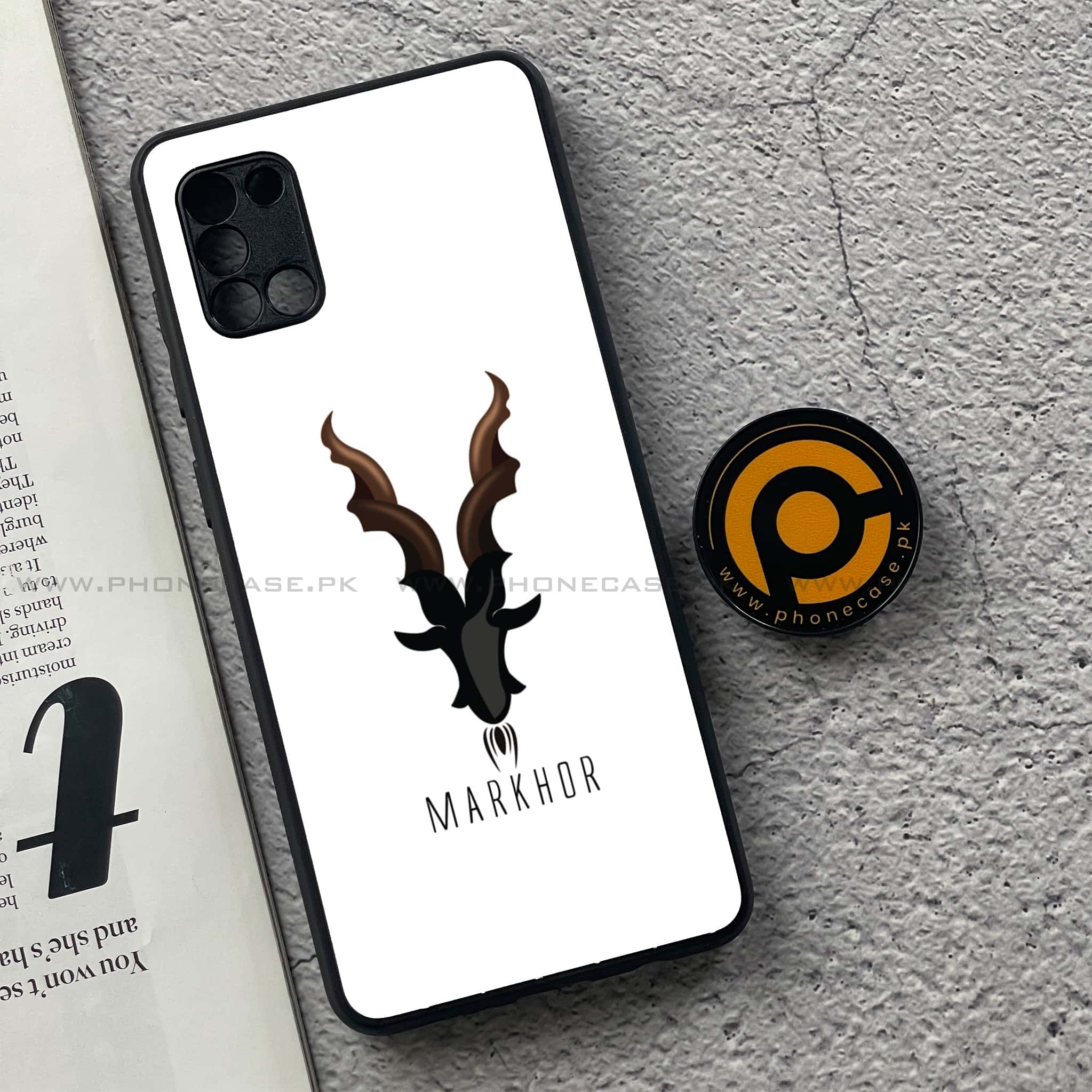 Samsung Galaxy A31 - Markhor Series - Premium Printed Glass soft Bumper shock Proof Case