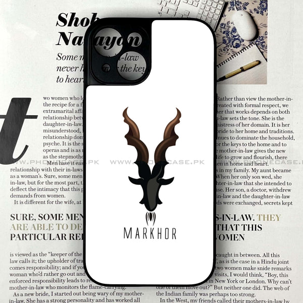 iPhone 13 - Markhor Design 2 - Premium Printed Glass soft Bumper shock Proof Case CS-8590