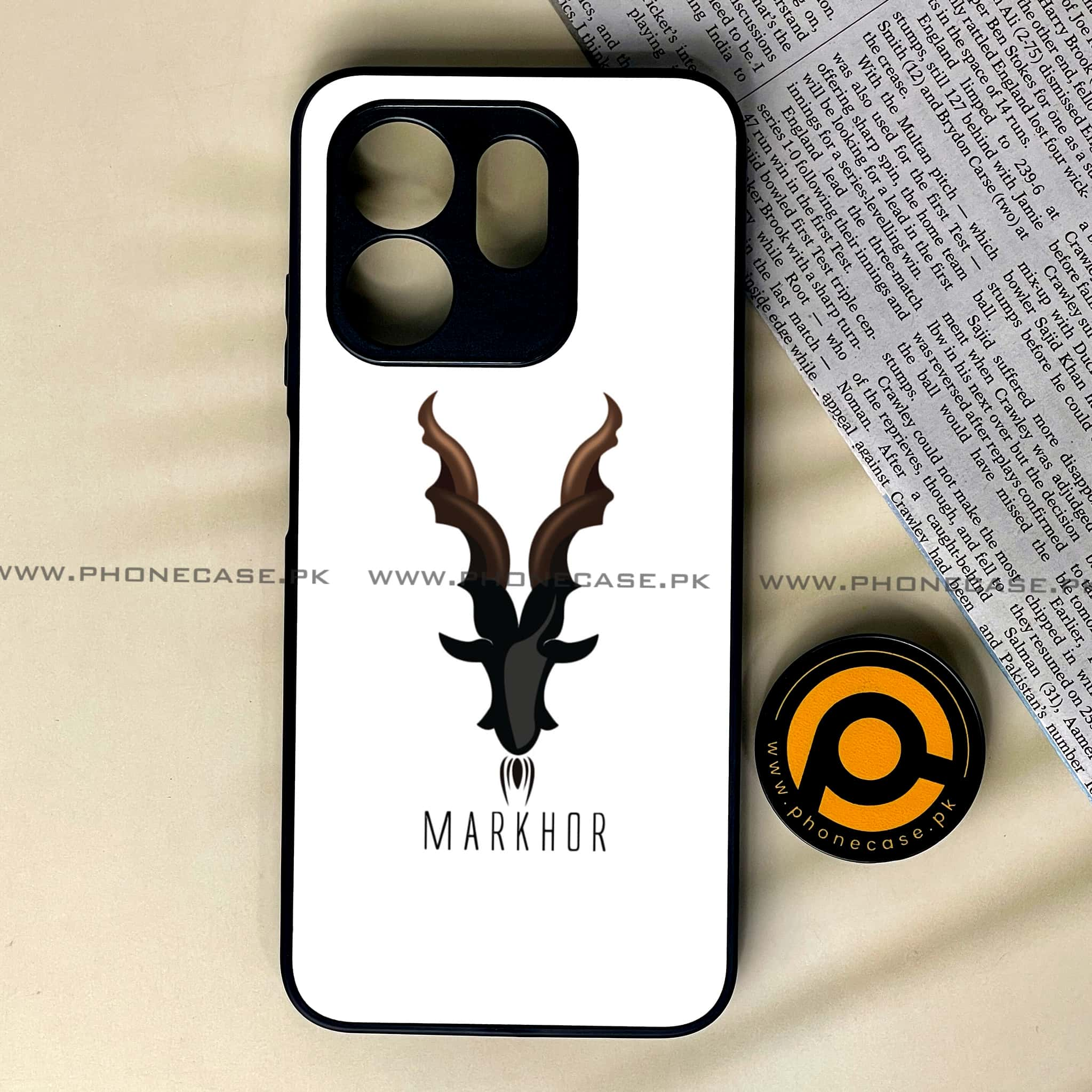 Infinix Hot 50i - Markhor Series - Premium Printed Glass soft Bumper shock Proof Case