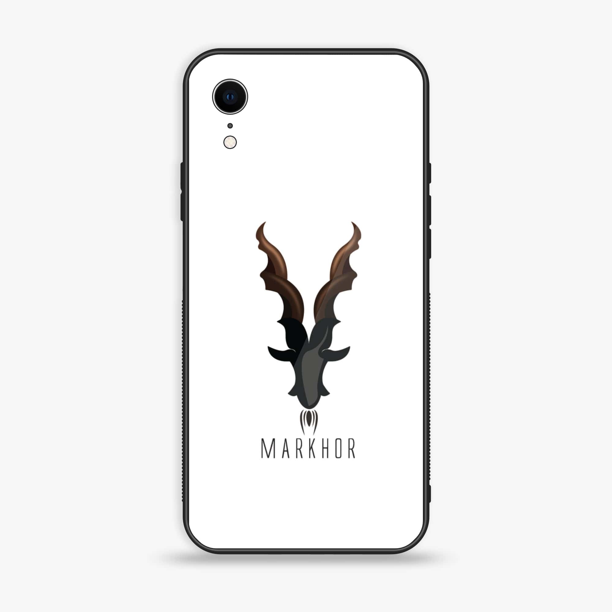 iPhone XR - Markhor Series - Premium Printed Glass soft Bumper shock Proof Case