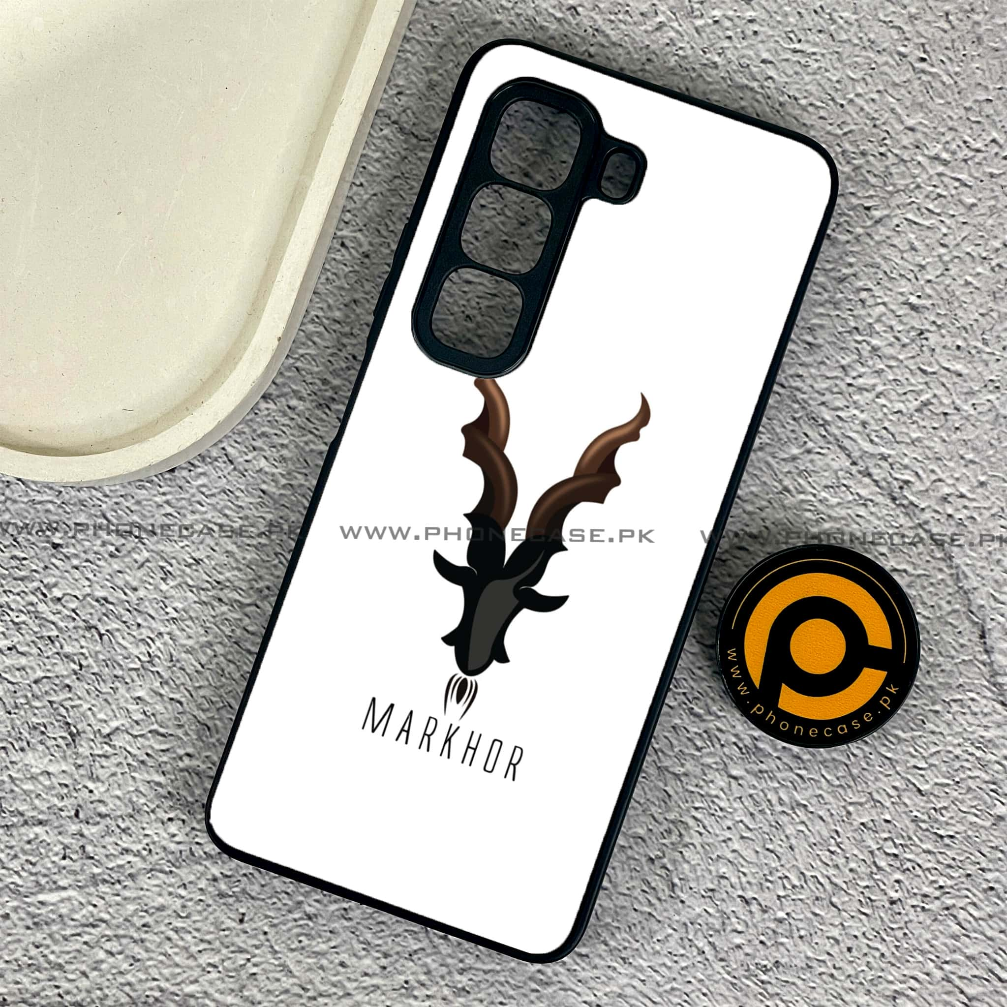 Infinix Hot 50 Pro - Markhor Series - Premium Printed Glass soft Bumper shock Proof Case