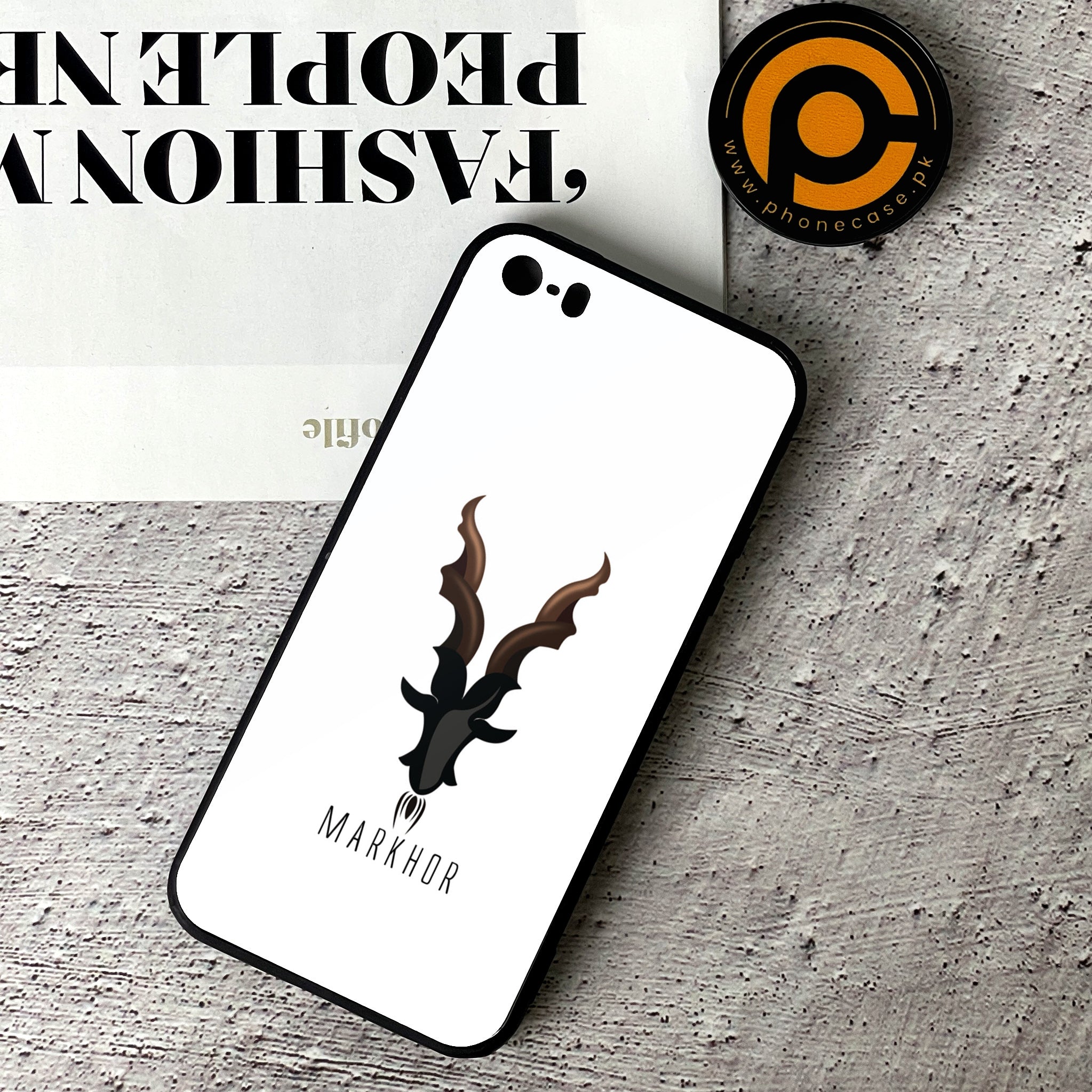 iPhone 5/5c/5s - Markhor Series - Premium Printed Glass soft Bumper shock Proof Case