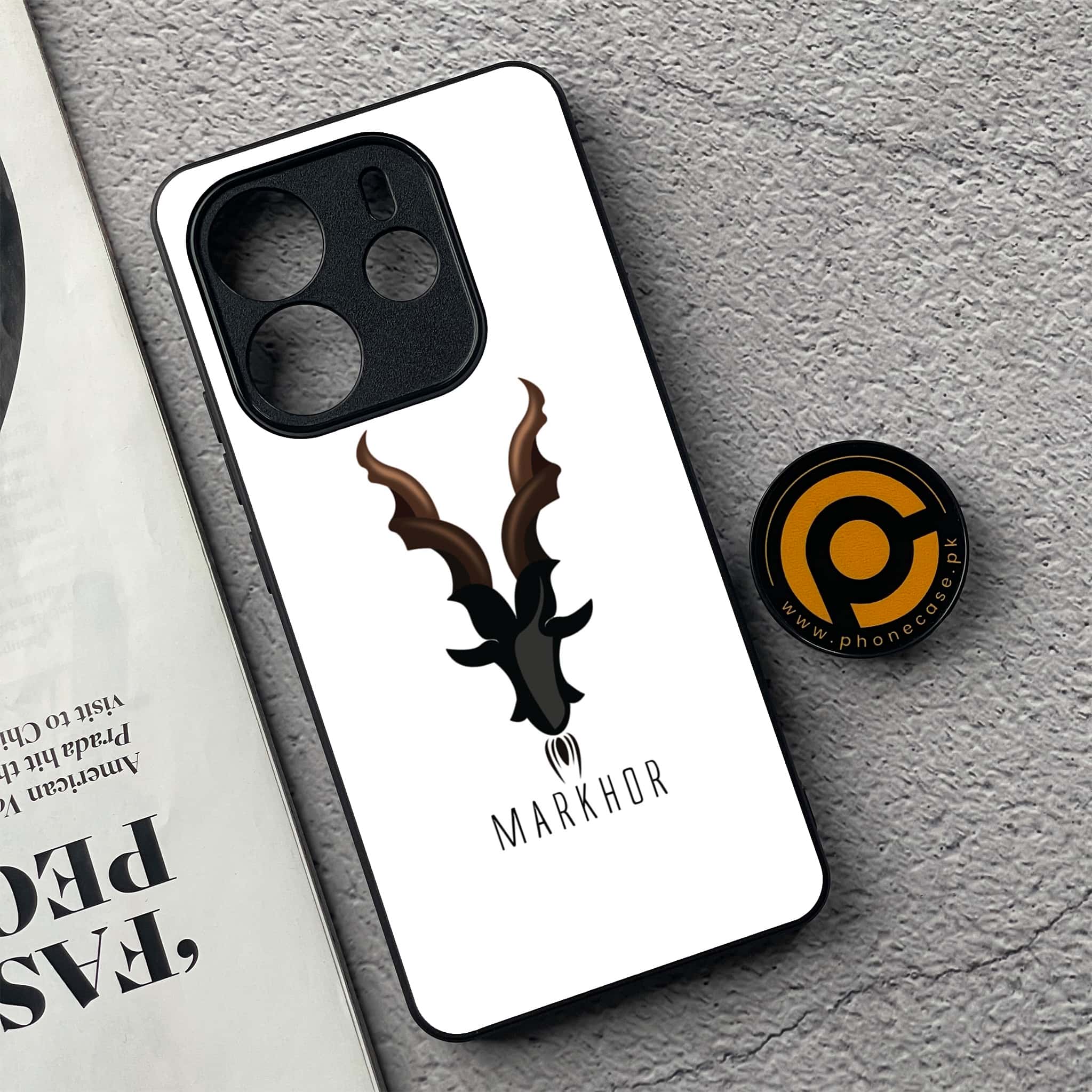 Xiaomi Redmi Note 14 - Markhor Series - Premium Printed Glass soft Bumper shock Proof Case
