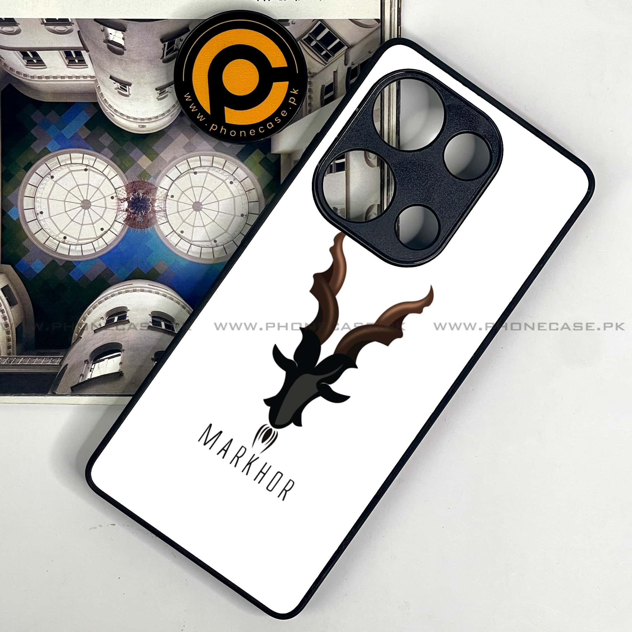 Redmi Note 13 Pro 4G - Markhor Series - Premium Metal Printed soft Bumper shock Proof Case