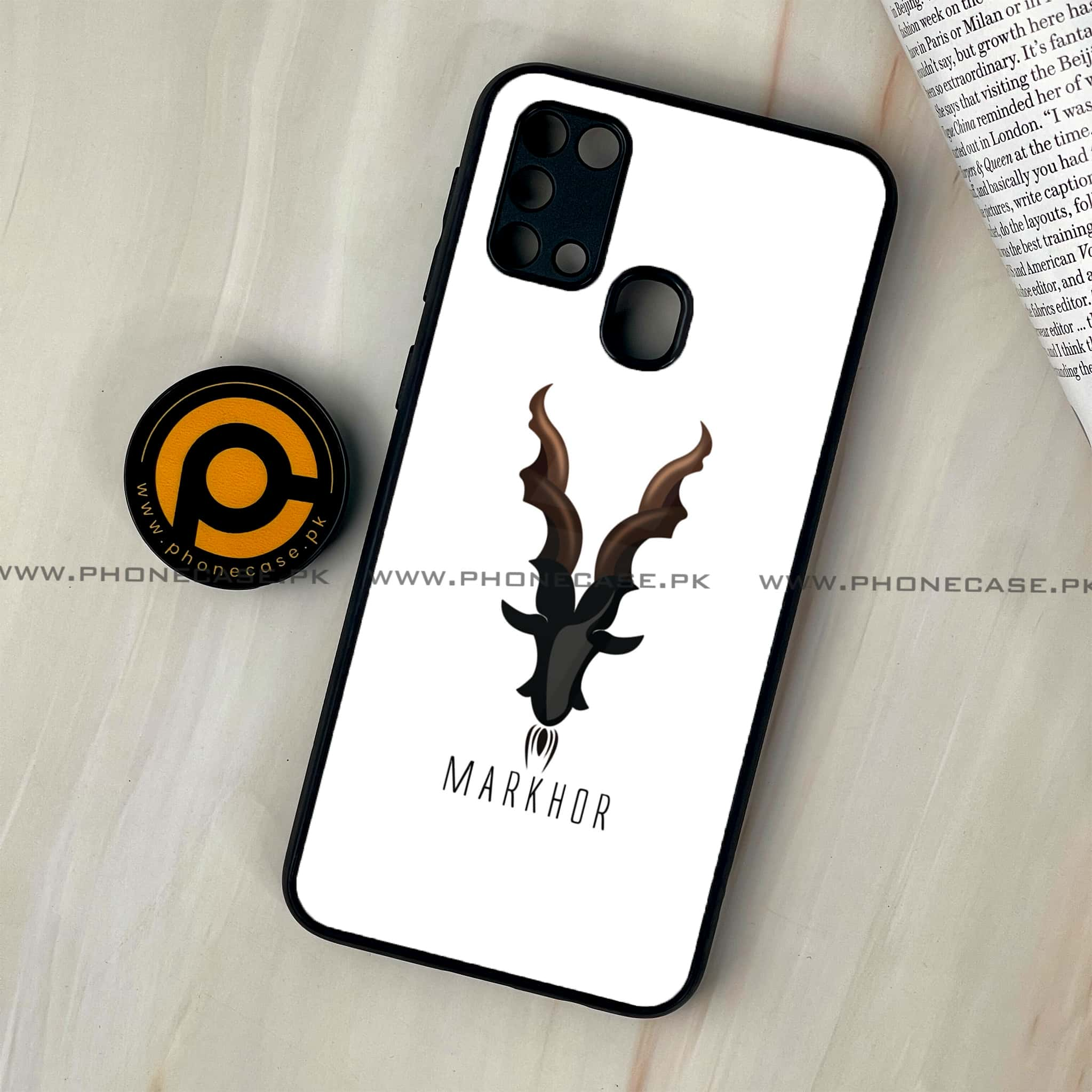 Galaxy M31 - Markhor Series - Premium Printed Glass soft Bumper shock Proof Case