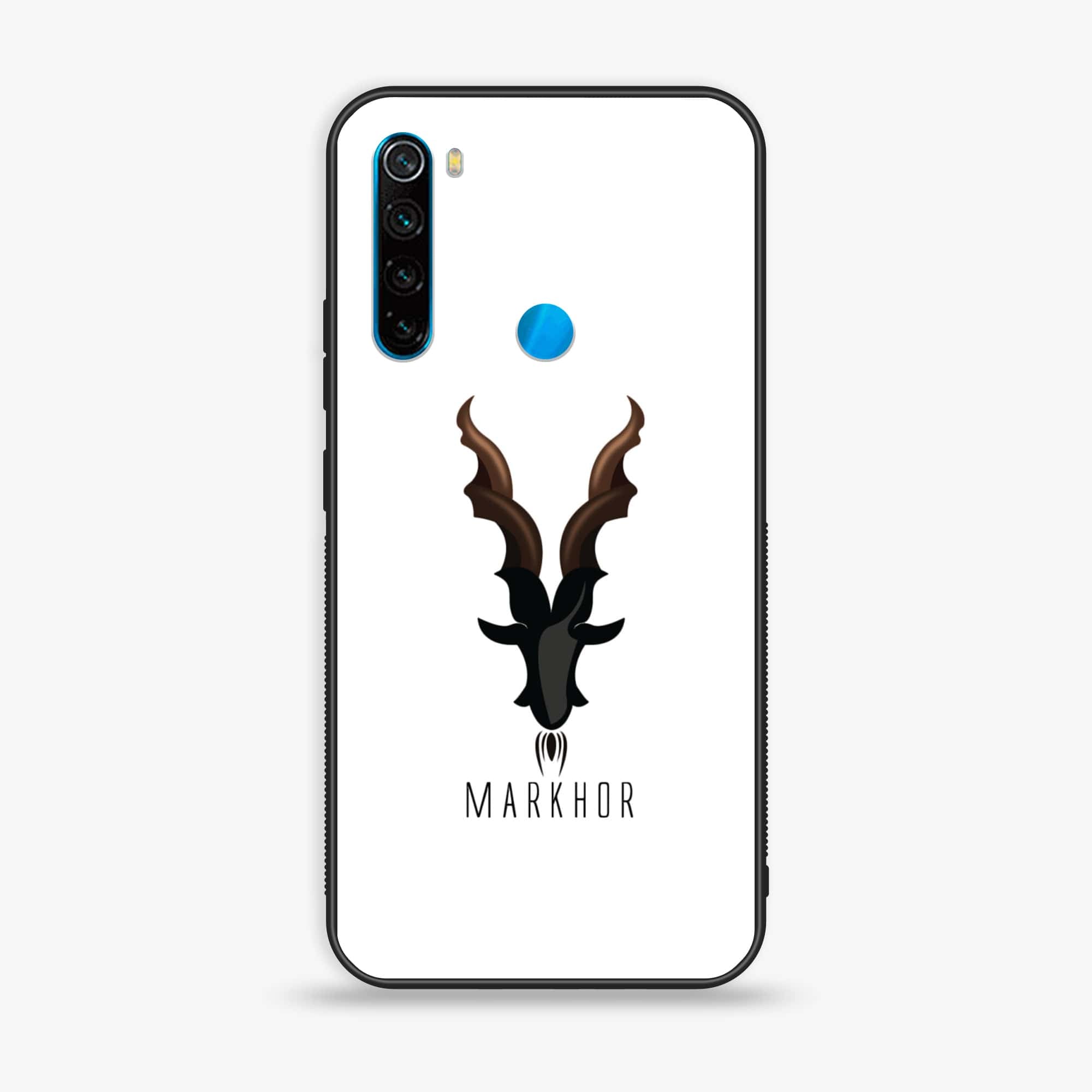 Redmi Note 8 - Markhor Series - Premium Printed Glass soft Bumper shock Proof Case