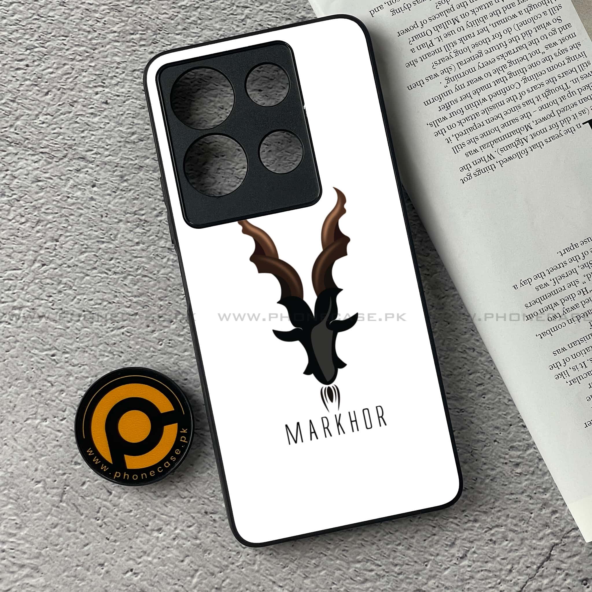Infinix Note 30 - Markhor Series - Premium Printed Glass soft Bumper shock Proof Case