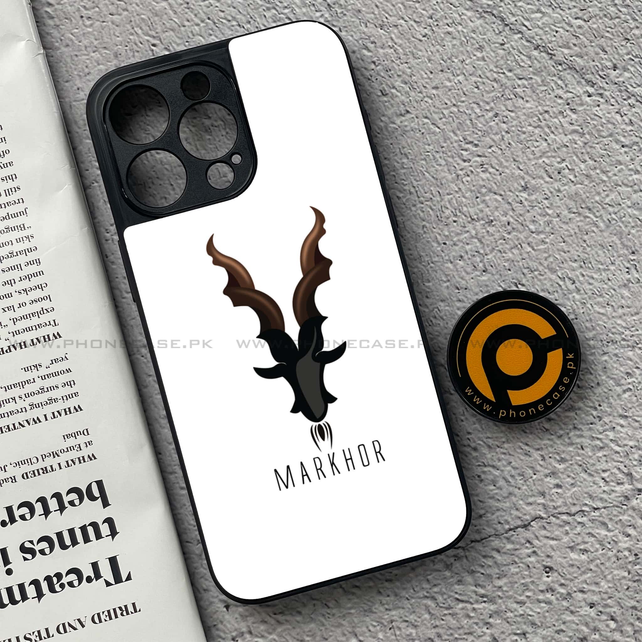 iPhone 15 Pro - Markhor Series - Premium Metal Printed soft Bumper shock Proof Case