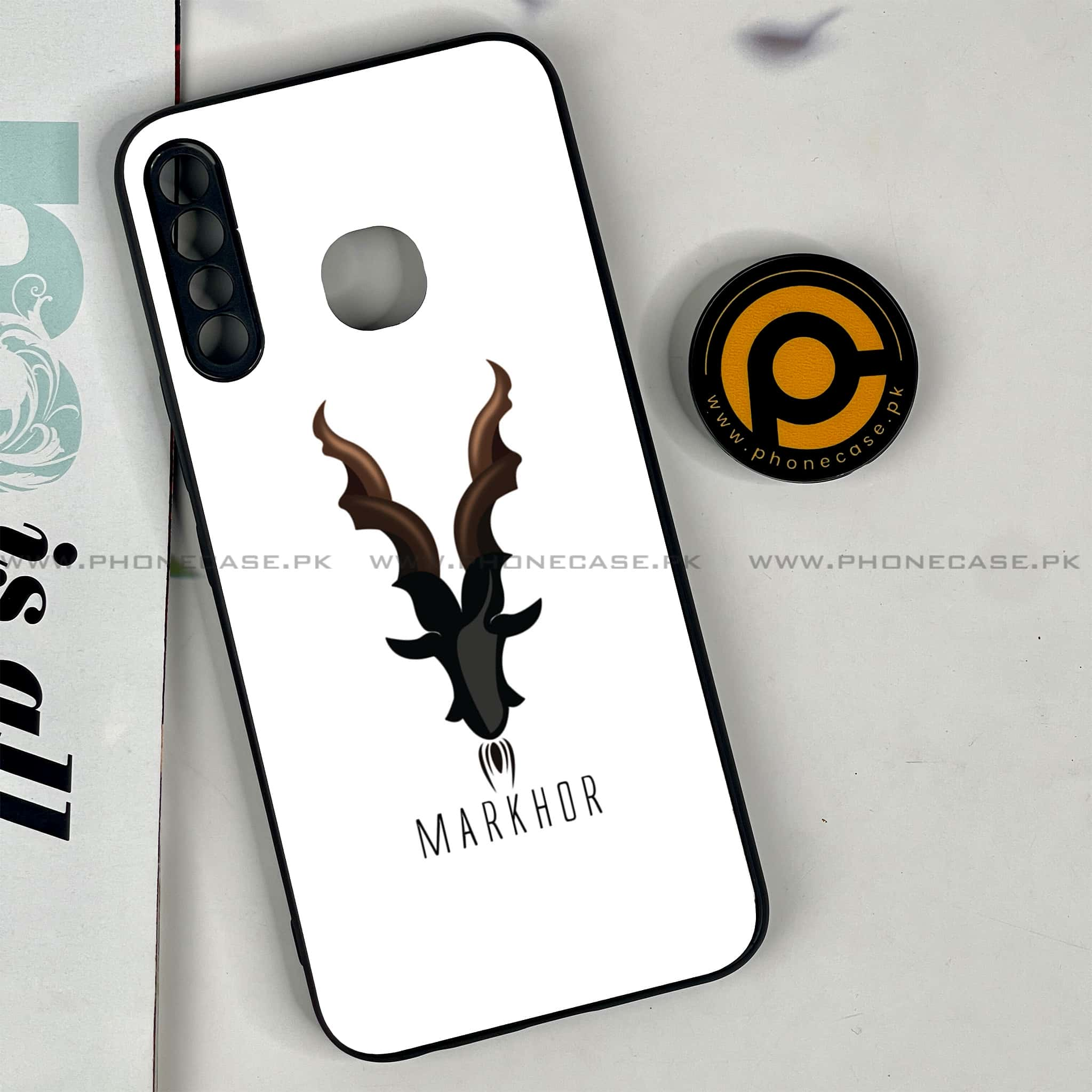 Infinix Hot 8 Lite - Markhor Series - Premium Printed Glass soft Bumper shock Proof Case