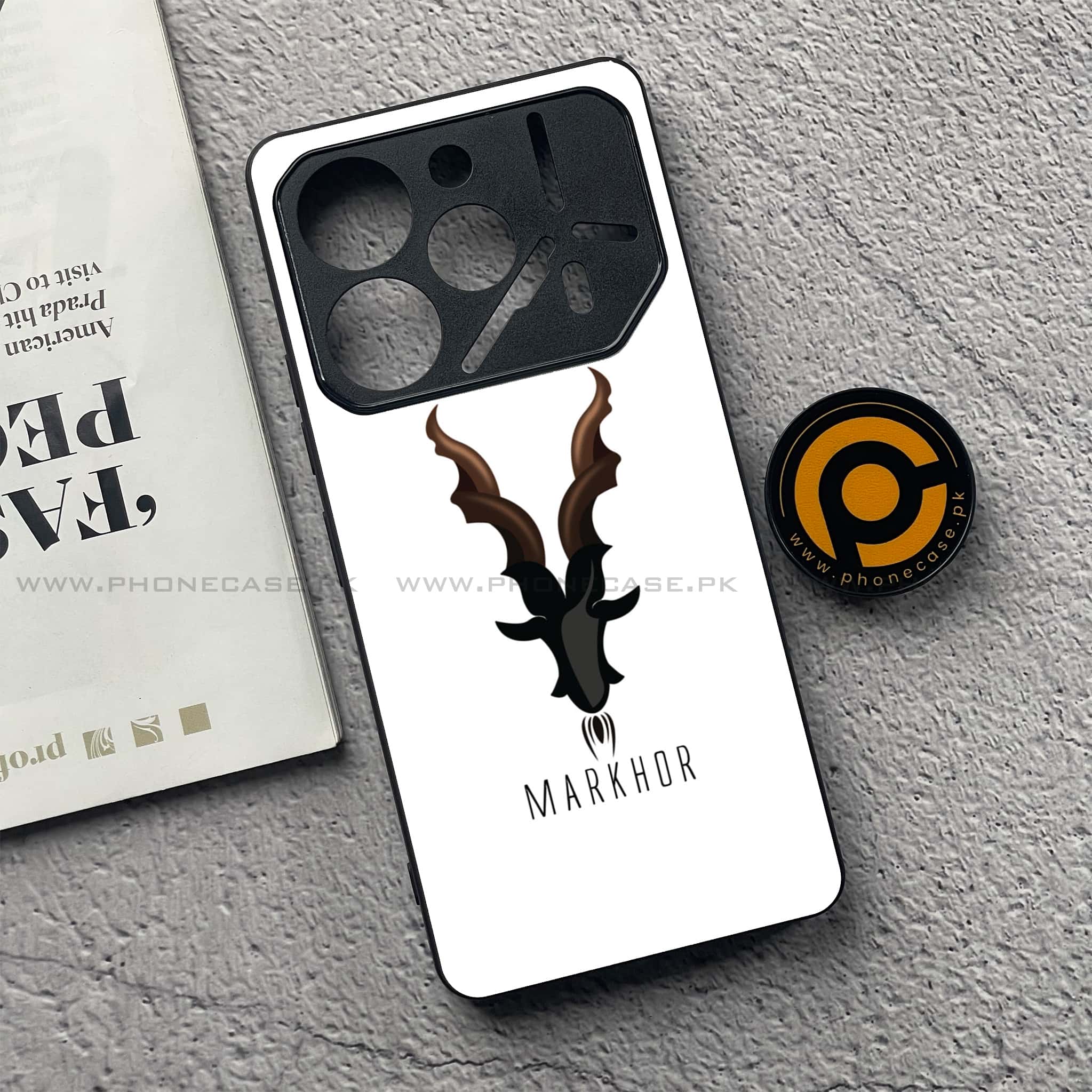 Tecno Pova 6 - Markhor Series - Premium Printed Glass soft Bumper shock Proof Case