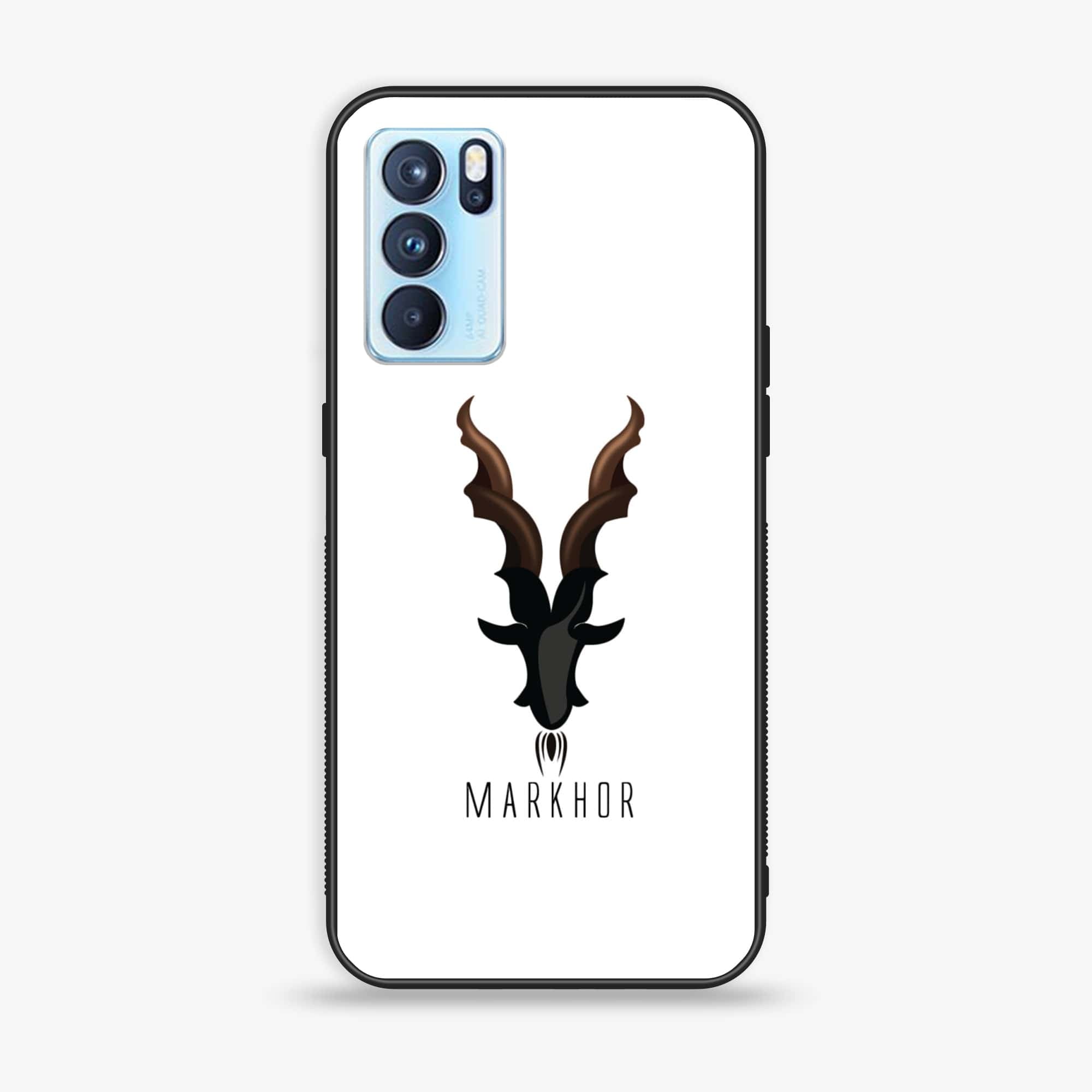 Oppo Reno 6 Pro Markhor Series Premium Printed Glass soft Bumper shock Proof Case