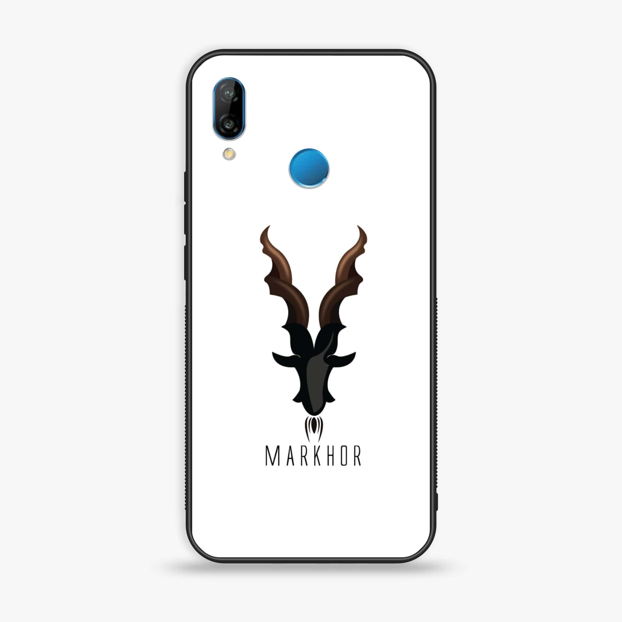 Huawei P20 lite - Markhor Series - Premium Printed Glass soft Bumper shock Proof Case