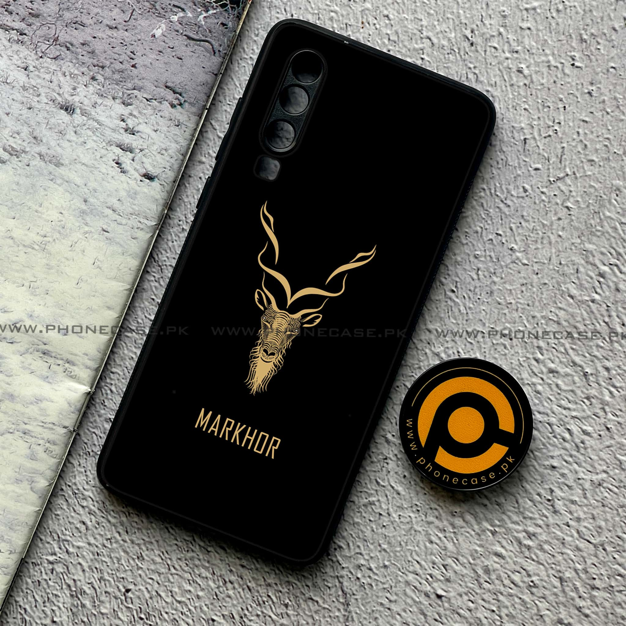 Huawei P30 - Markhor Series - Premium Printed Glass soft Bumper shock Proof Case