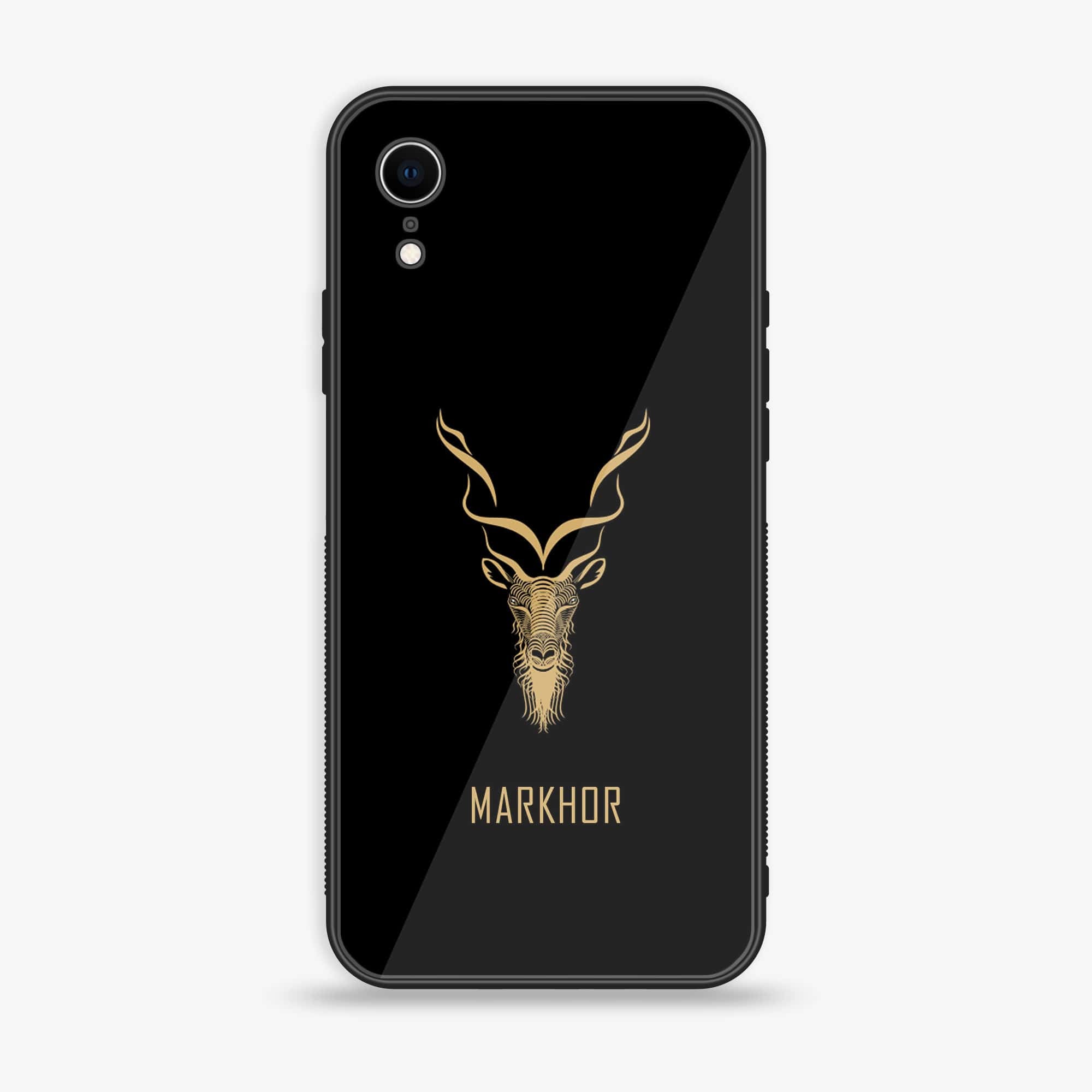 iPhone XR - Markhor Series - Premium Printed Glass soft Bumper shock Proof Case