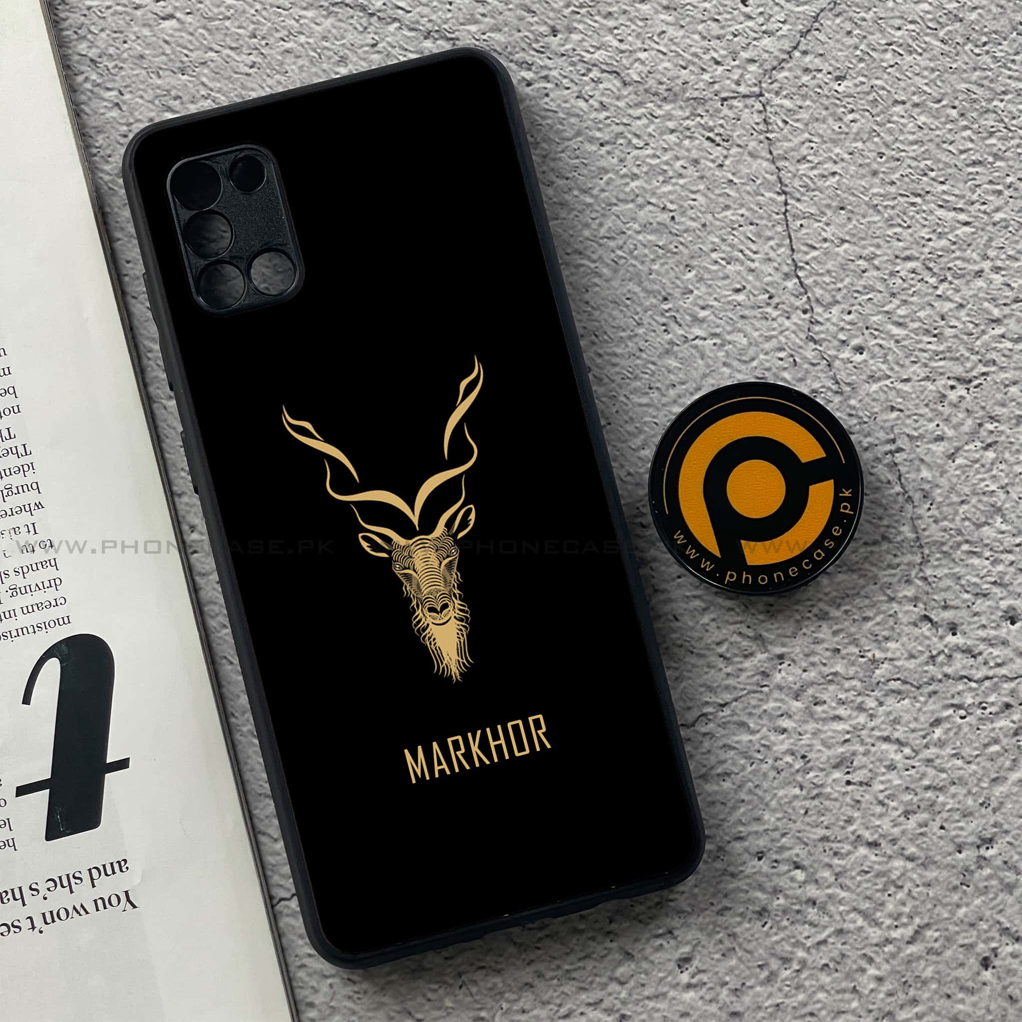 Samsung Galaxy A31 - Markhor Series - Premium Printed Glass soft Bumper shock Proof Case