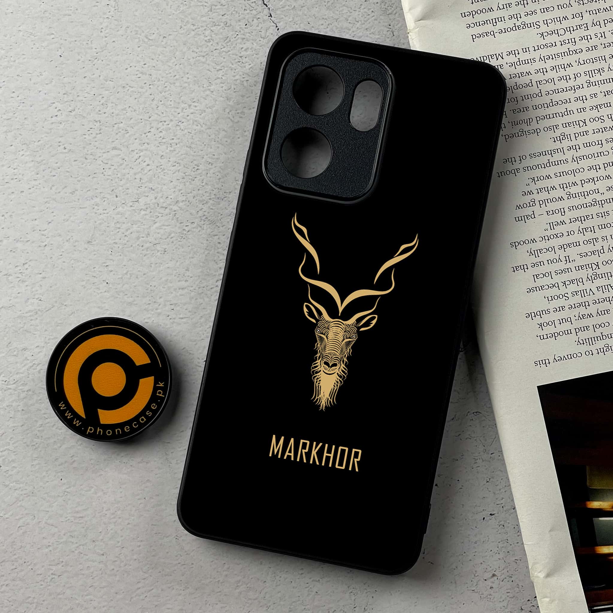 Oppo Reno 14F - Markhor Series - Premium Metal Printed Soft Bumper Shockproof Case