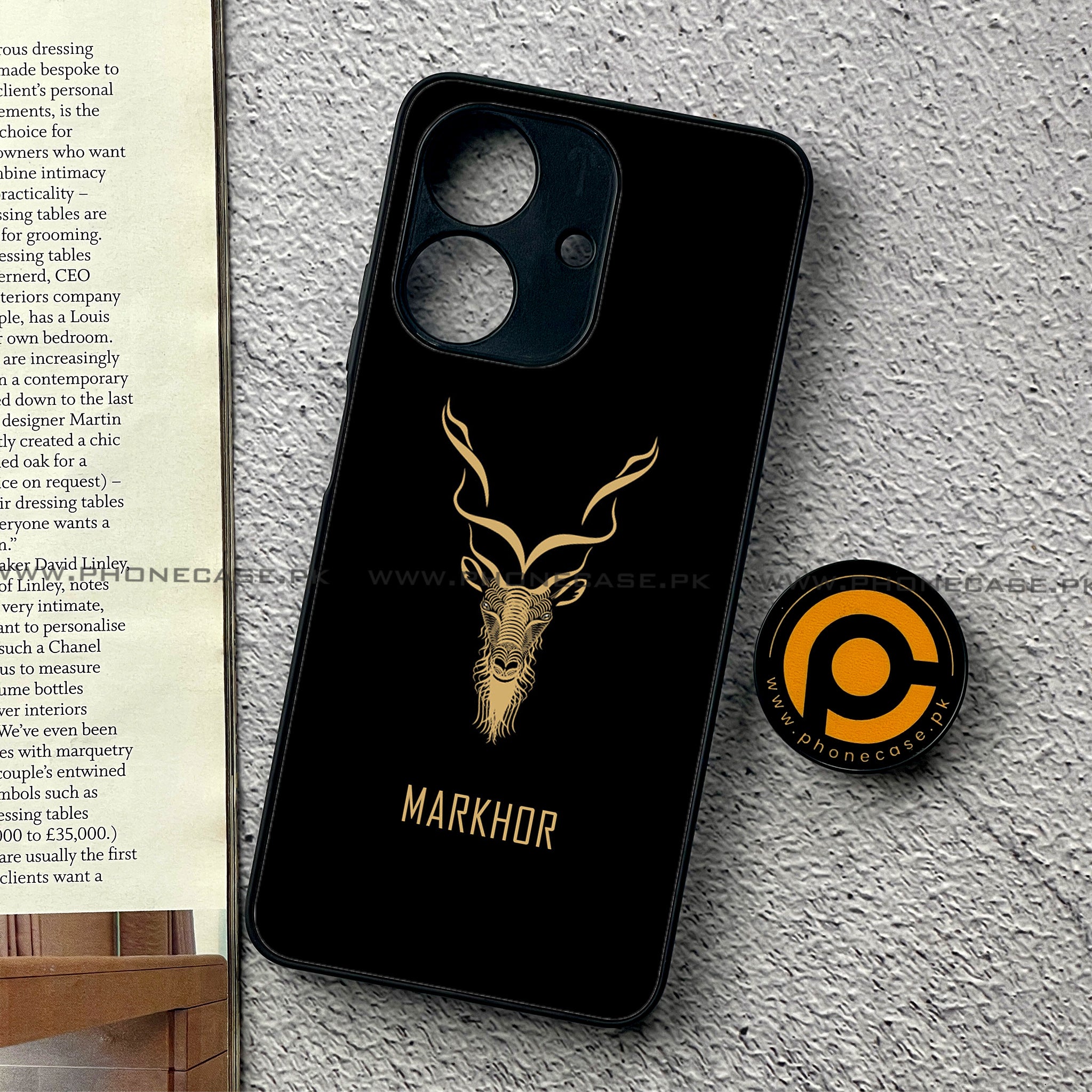 Realme Note 60 - Markhor Series - Premium Printed Glass soft Bumper shock Proof Case