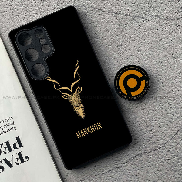 Samsung Galaxy S25 Ultra - Markhor Design 3- Premium Metal Printed soft Bumper shock Proof Case CS-36939