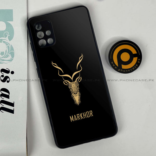 Samsung Galaxy A51 - Markhor Design 3- Premium Printed Glass soft Bumper shock Proof Case CS-27751