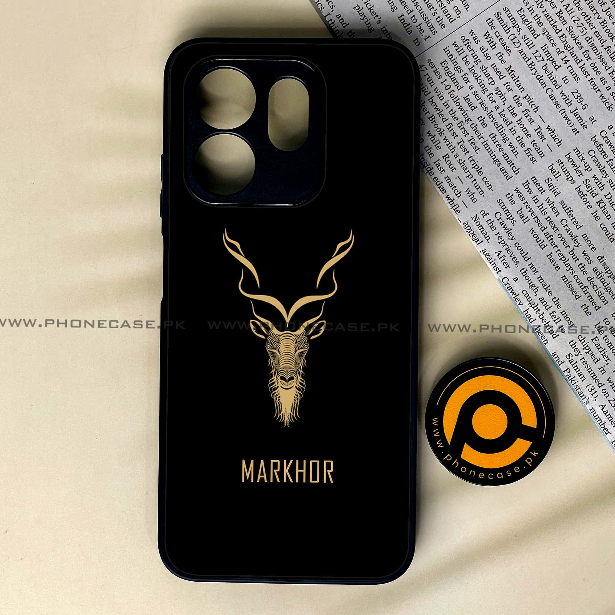 Infinix Hot 50i - Markhor Series - Premium Printed Glass soft Bumper shock Proof Case