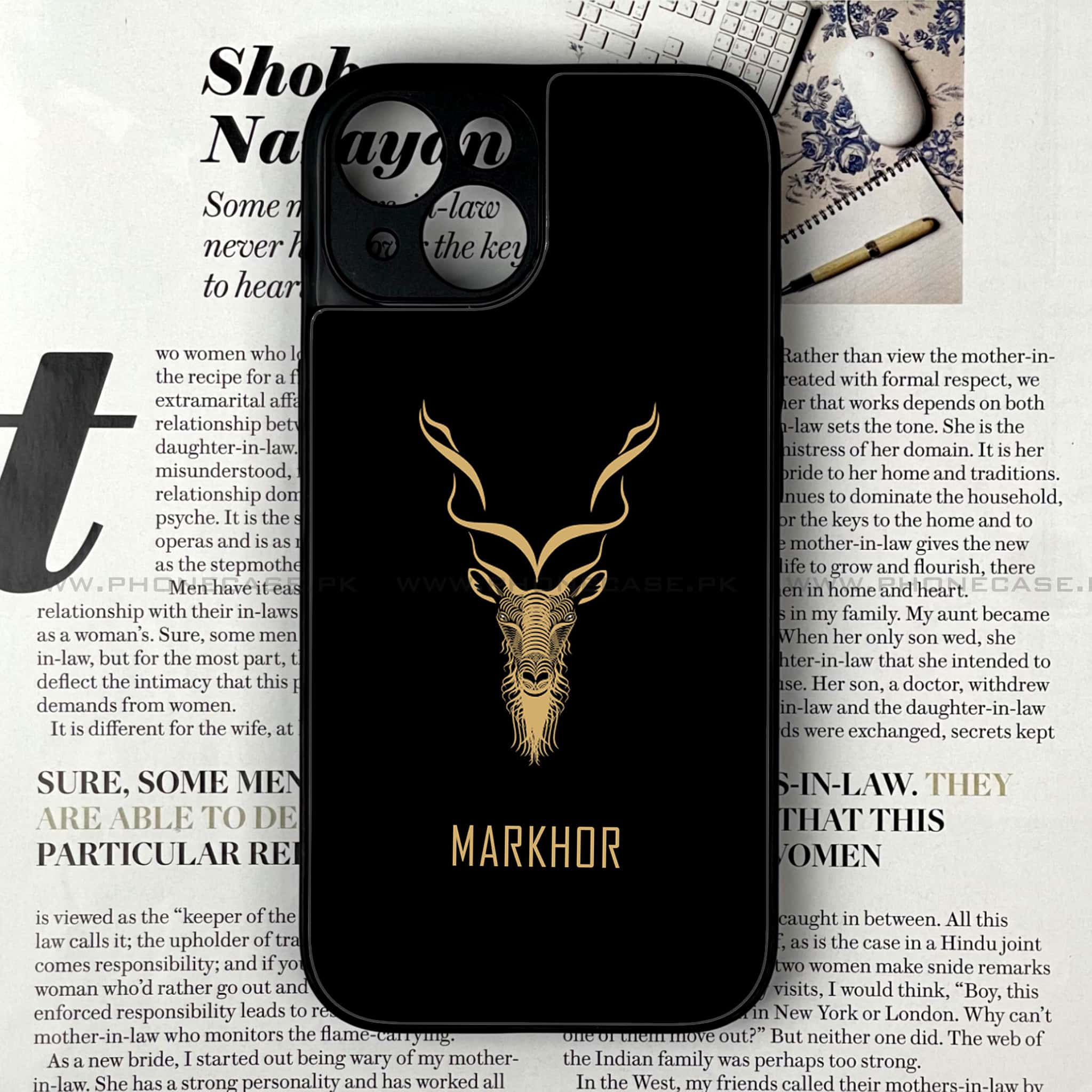 iPhone 15 - Markhor Series - Premium Printed Glass soft Bumper shock Proof Case
