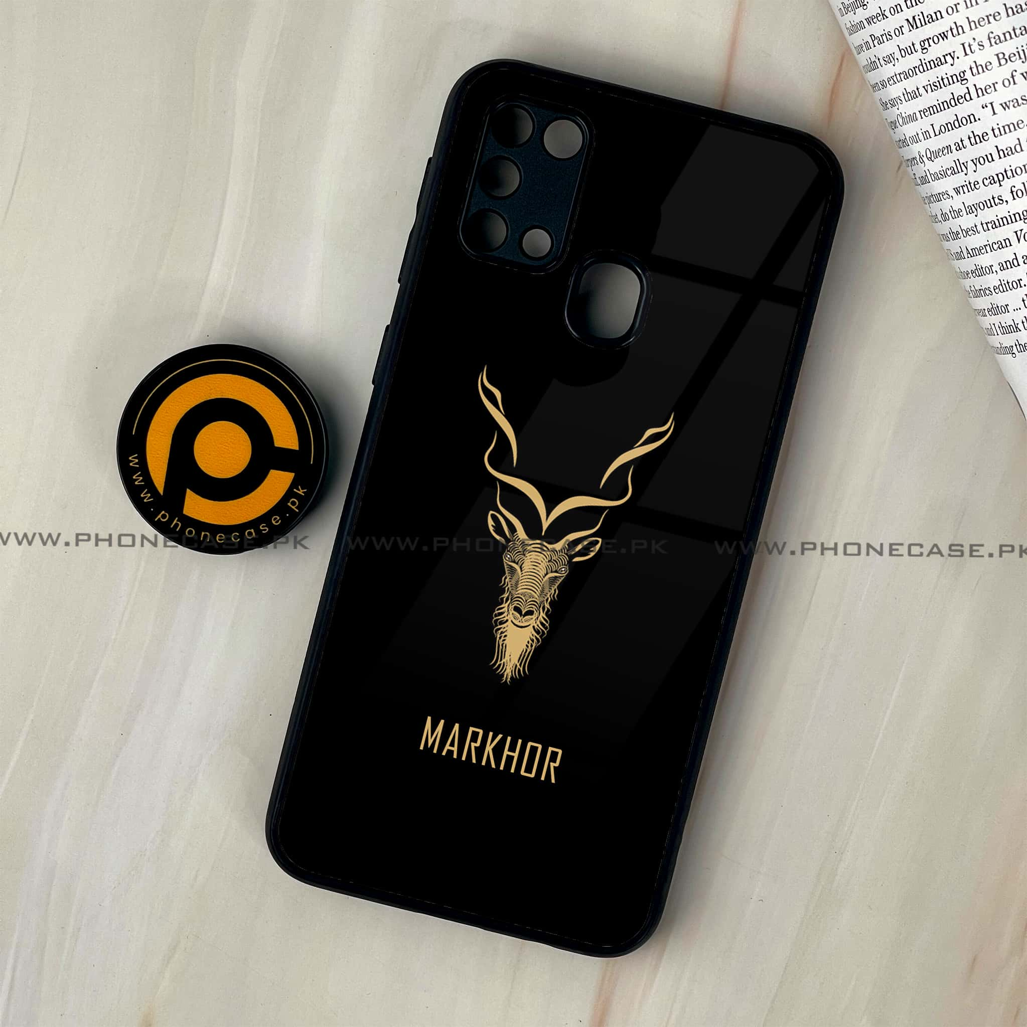 Galaxy M31 - Markhor Series - Premium Printed Glass soft Bumper shock Proof Case