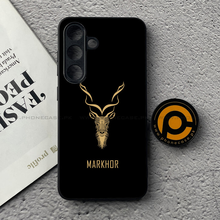 Samsung Galaxy S25 - Markhor Design 3 - Premium Metal Printed soft Bumper shock Proof Case CS-43764