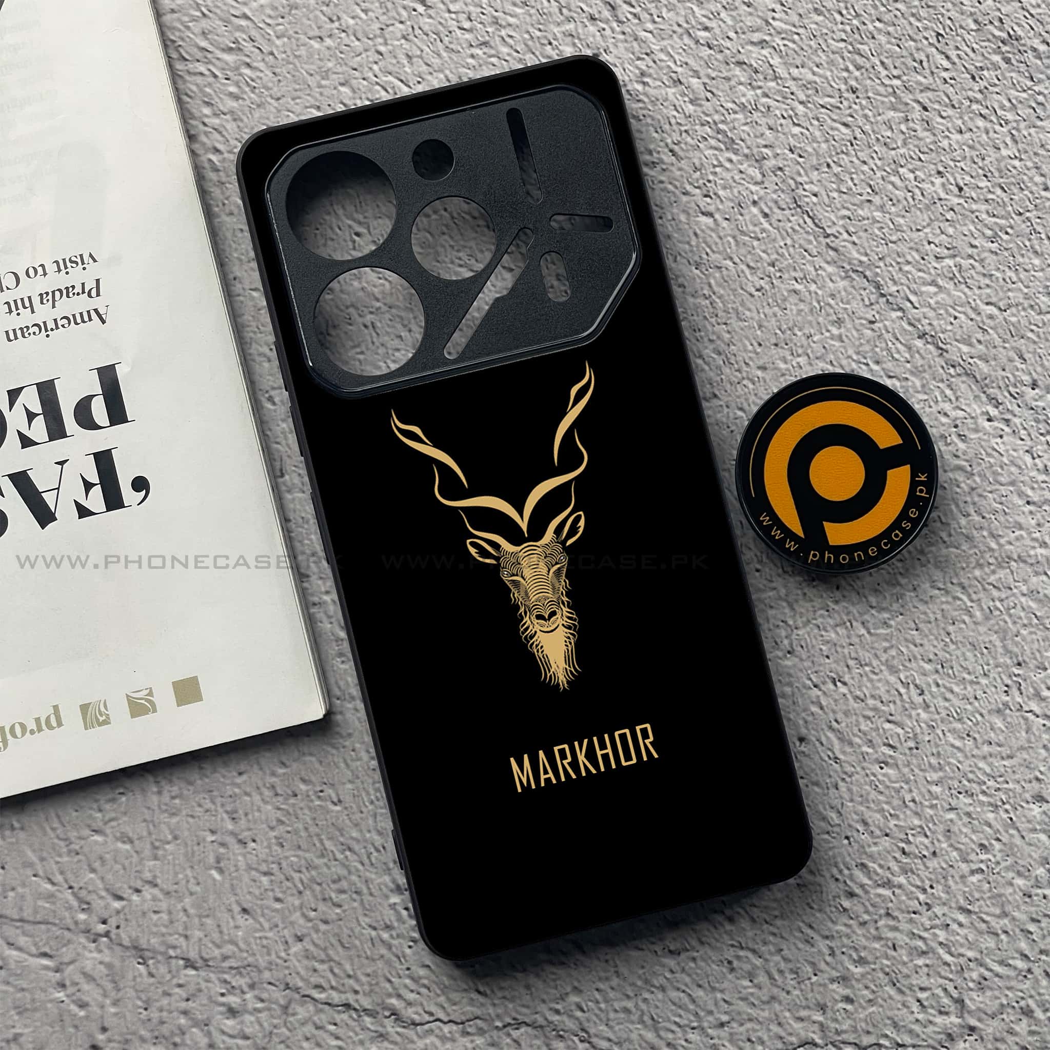 Tecno Pova 6 - Markhor Series - Premium Printed Glass soft Bumper shock Proof Case