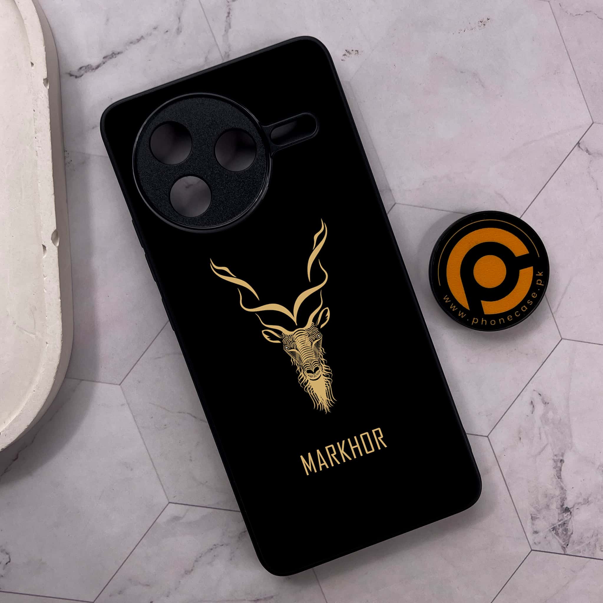Xiaomi Poco F7 Pro 5G - Markhor Series - Premium Metal Printed soft Bumper shock Proof Case