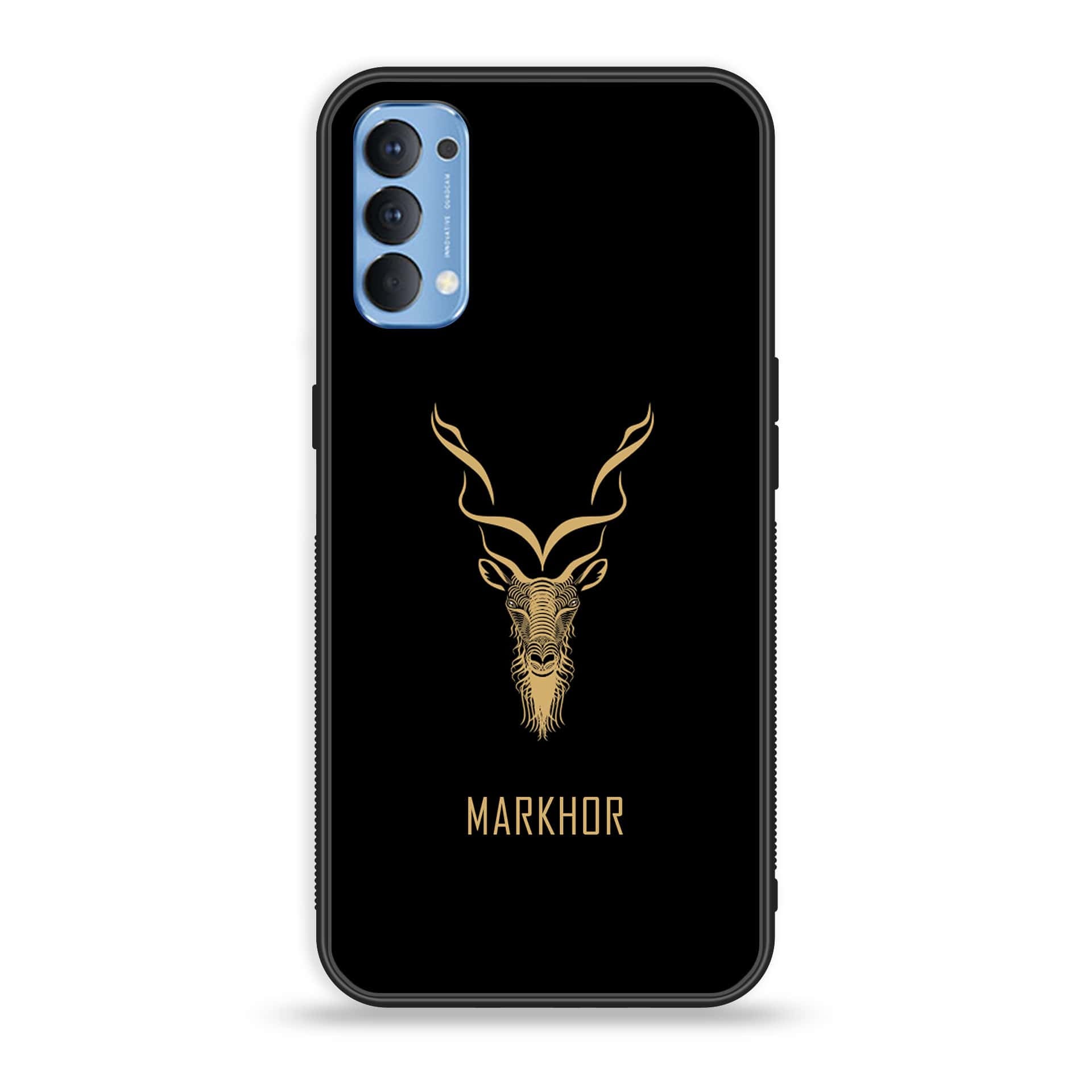 Oppo Reno 4 4G  Markhor Series  Premium Printed Glass soft Bumper shock Proof Case