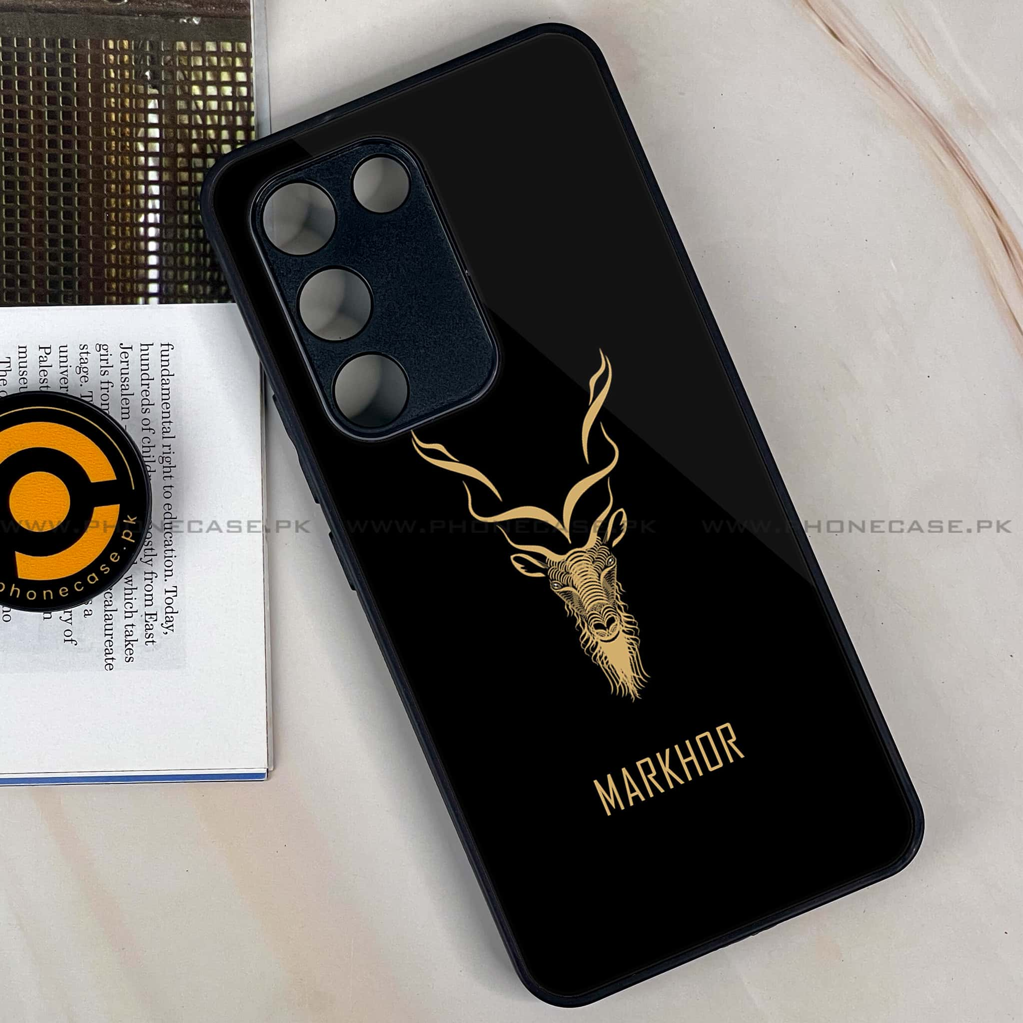 Vivo Y100 - Markhor Series - Premium Printed Glass soft Bumper shock Proof Case