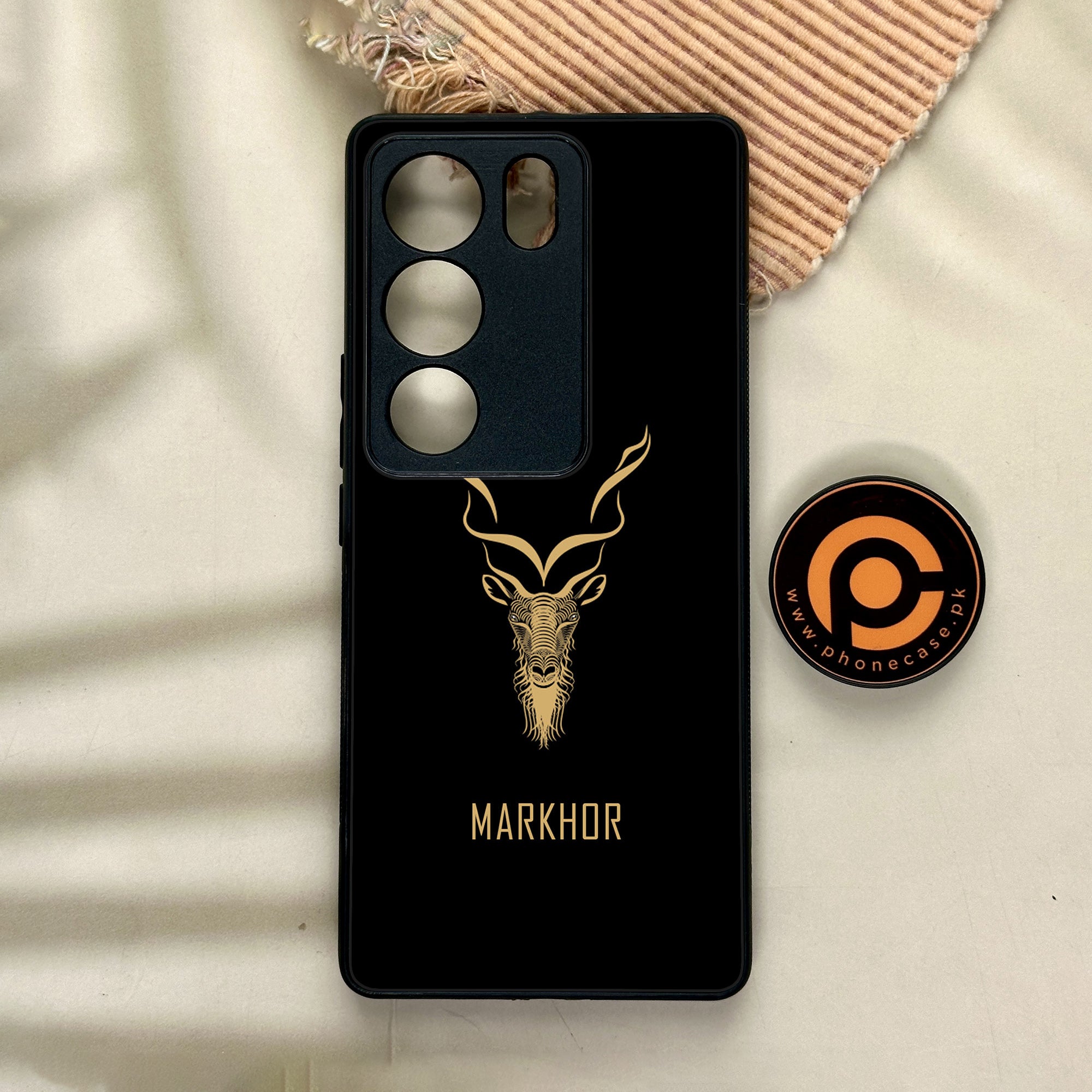 Vivo V29 - Markhor Series - Premium Printed Glass soft Bumper shock Proof Case