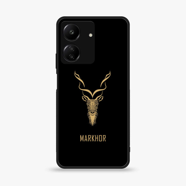 Xiaomi Poco C65/ Redmi 13C - Markhor Design 3 - Premium Printed Glass soft Bumper shock Proof Case CS-22668