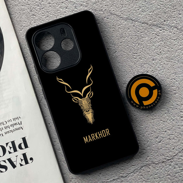 Xiaomi Redmi Note 14 - Markhor  Design 3 - Premium Metal Printed soft Bumper shock Proof Case CS-46697