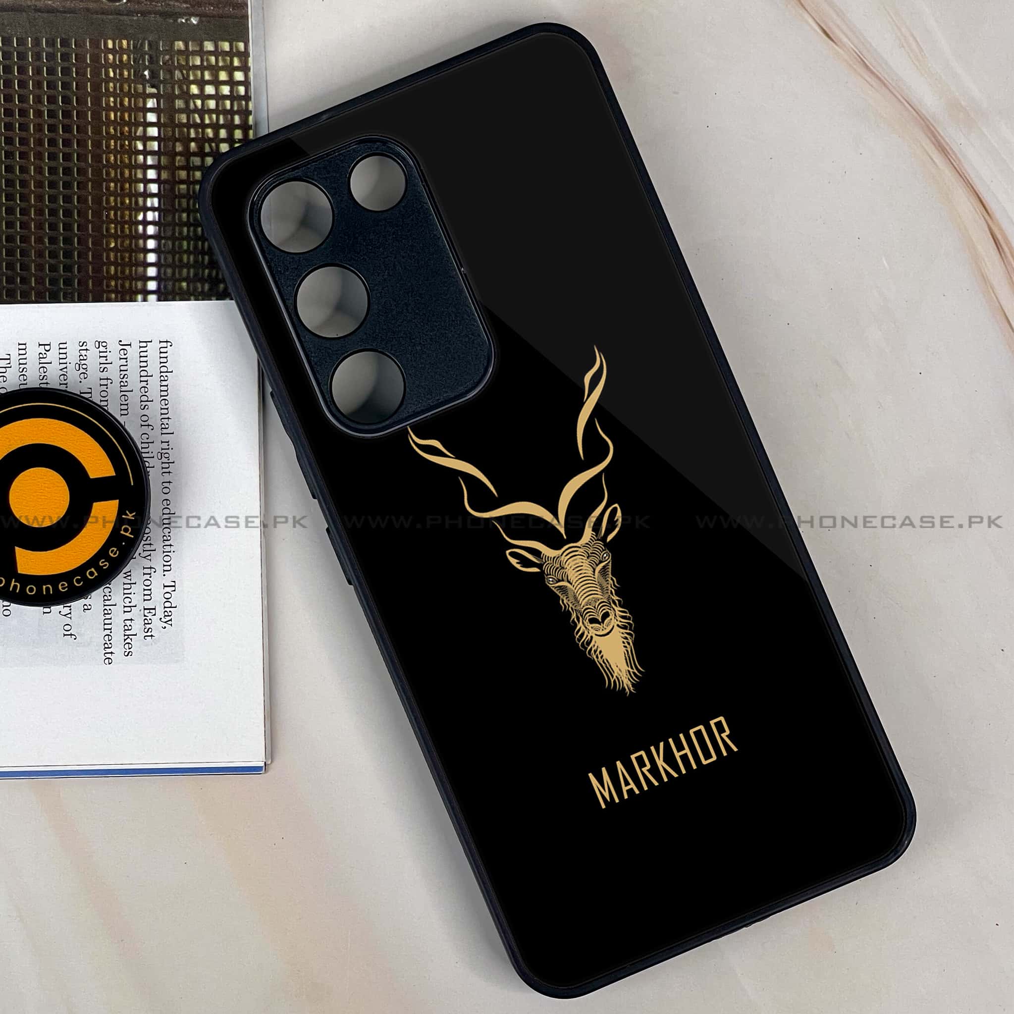 Vivo V30 Lite 4G - Markhor Series - Premium Metal Printed soft Bumper shock Proof Case