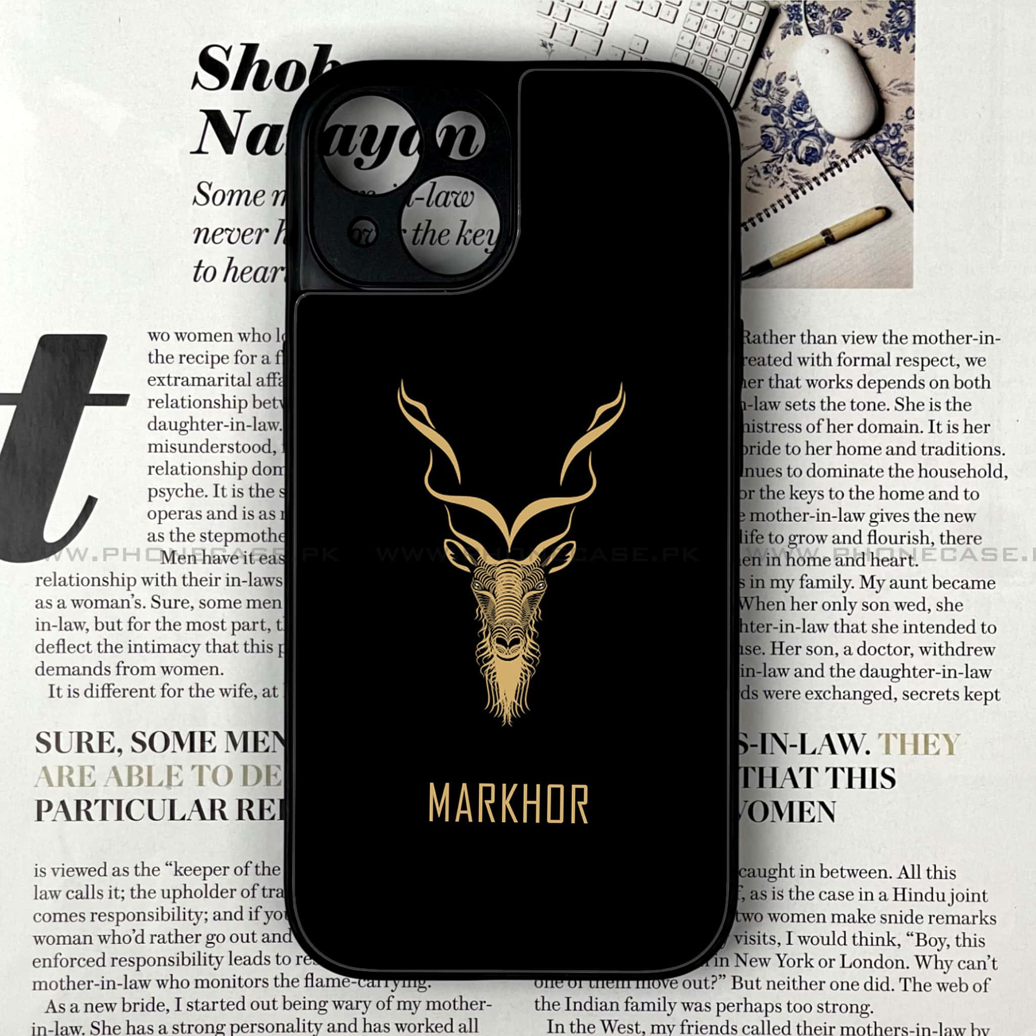 iPhone 14 - Markhor Series - Premium Printed Glass soft Bumper shock Proof Case