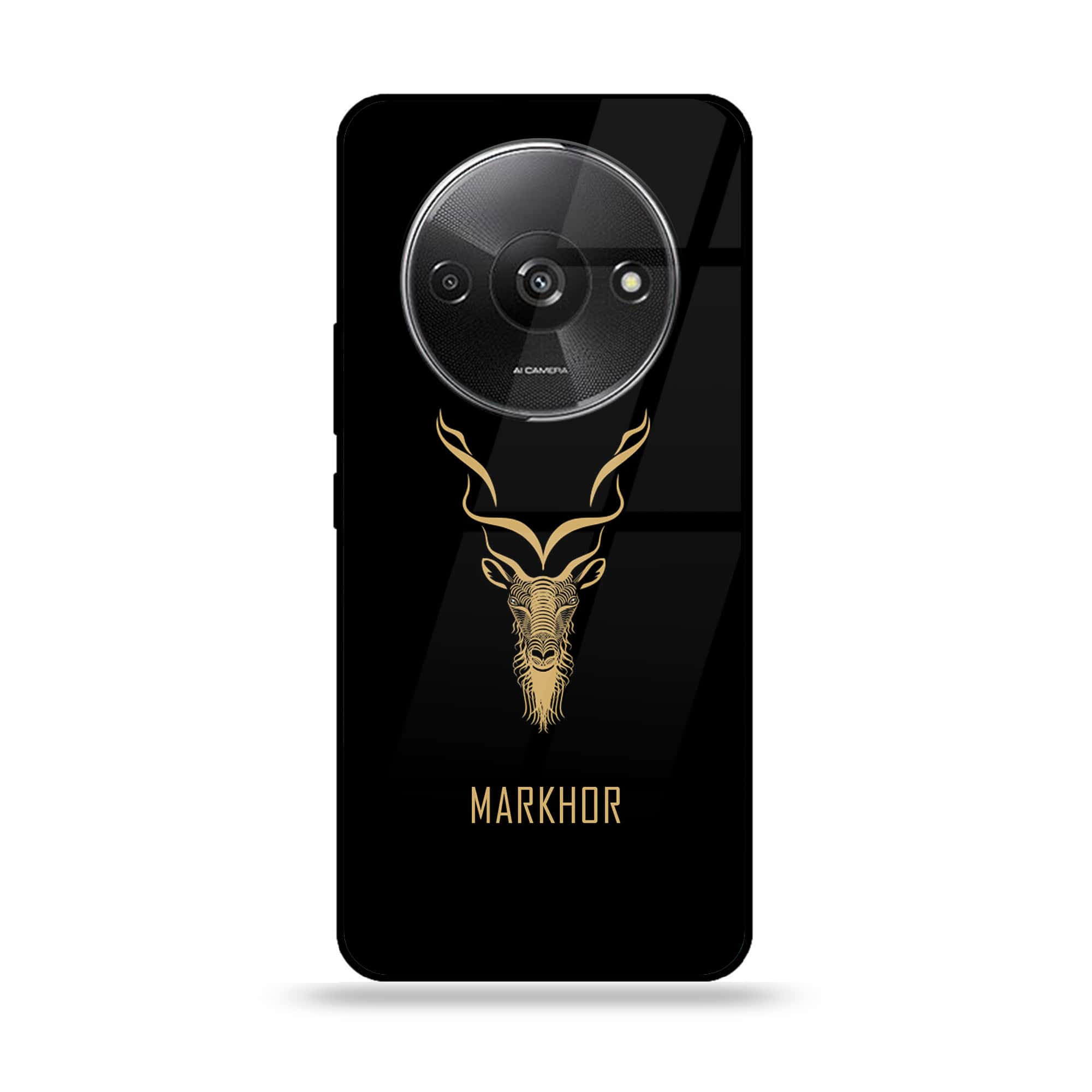 Xiaomi Redmi A3 - Markhor Series - Premium Printed Glass soft Bumper shock Proof Case