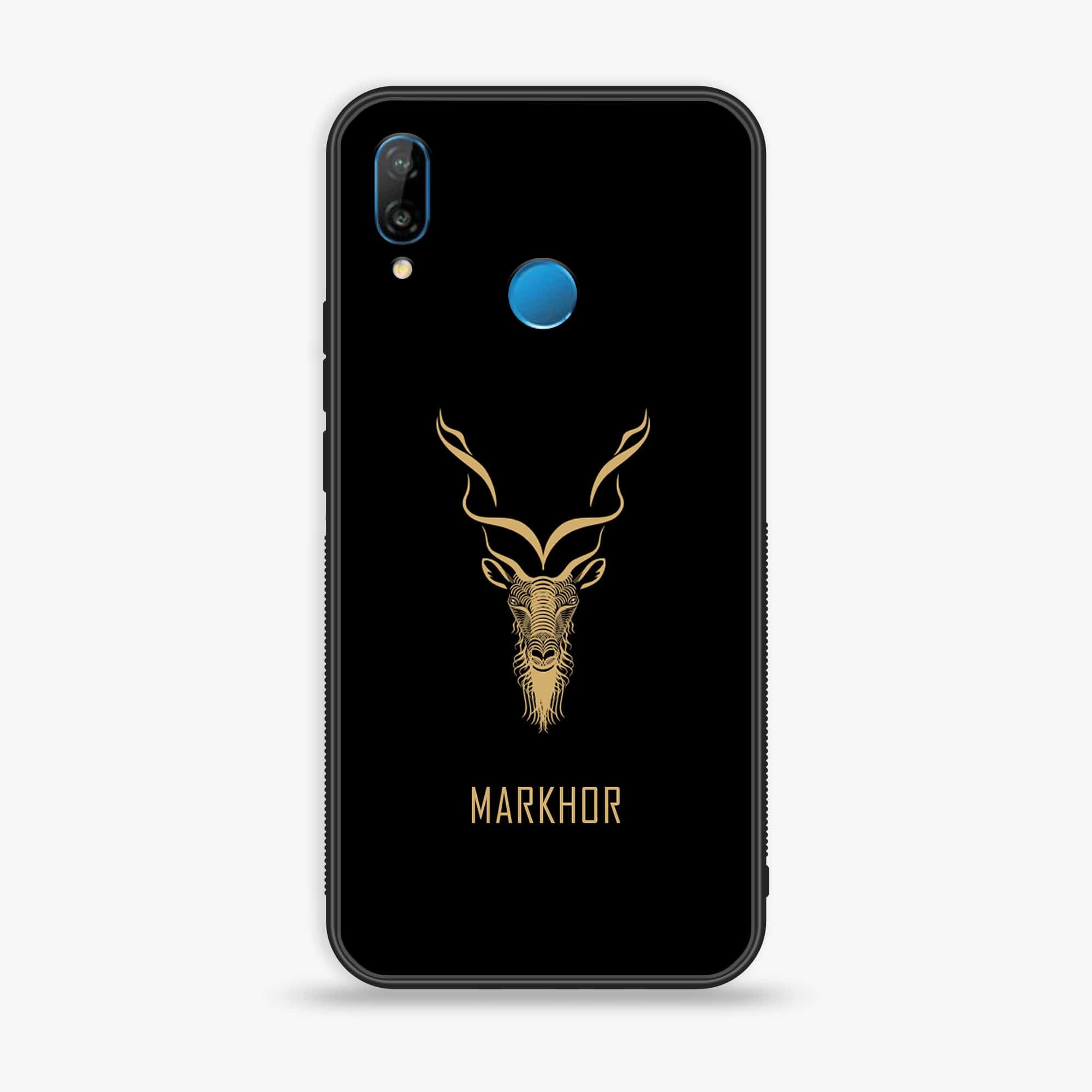 Huawei P20 lite - Markhor Series - Premium Printed Glass soft Bumper shock Proof Case