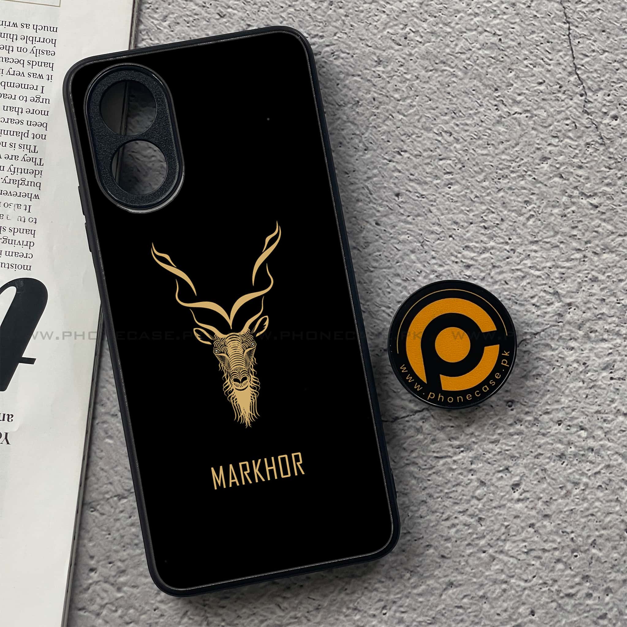 Oppo A18 4G - Markhor Series - Premium Printed Glass soft Bumper shock Proof Case