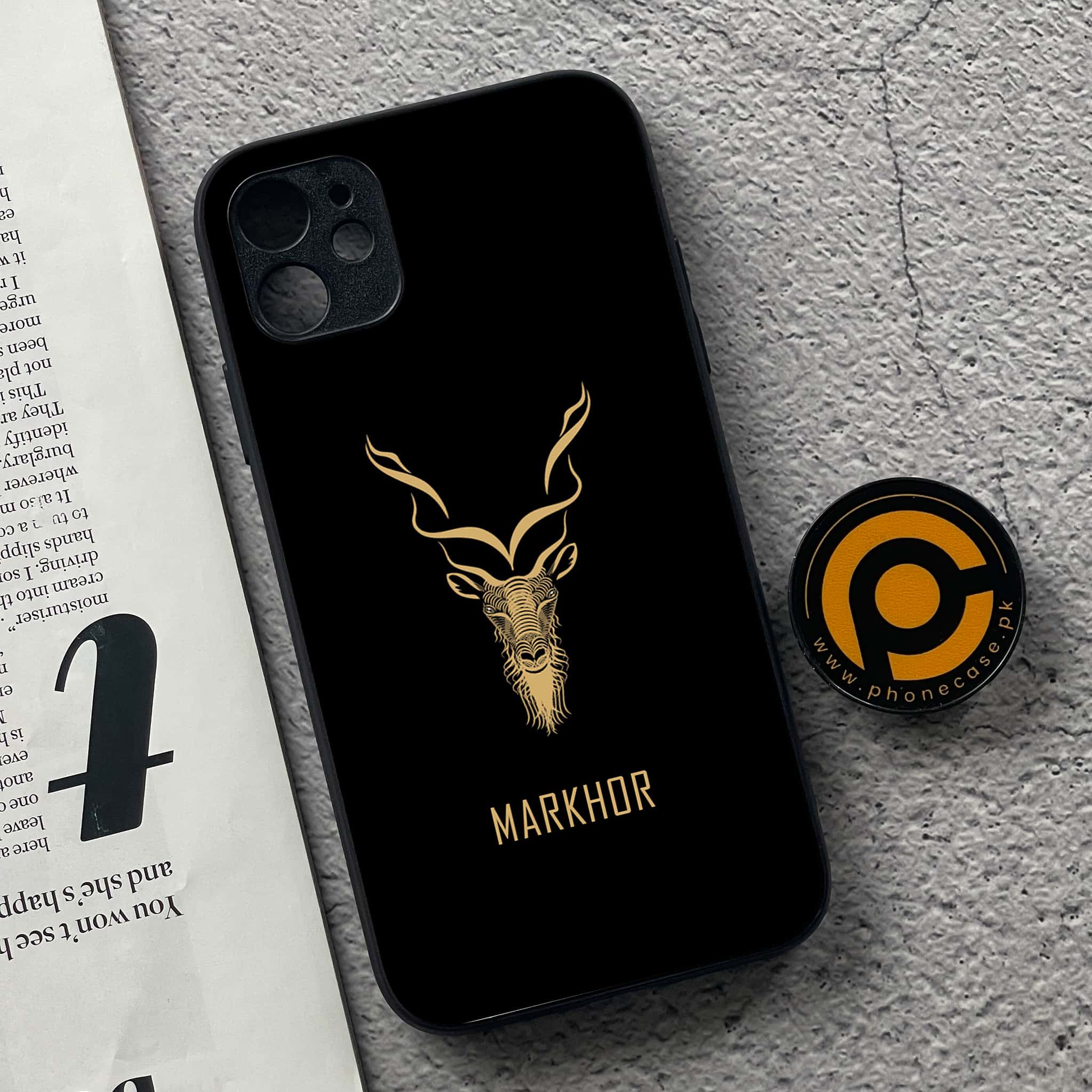 iPhone 11  Markhor Series  Premium Printed Glass soft Bumper shock Proof Case