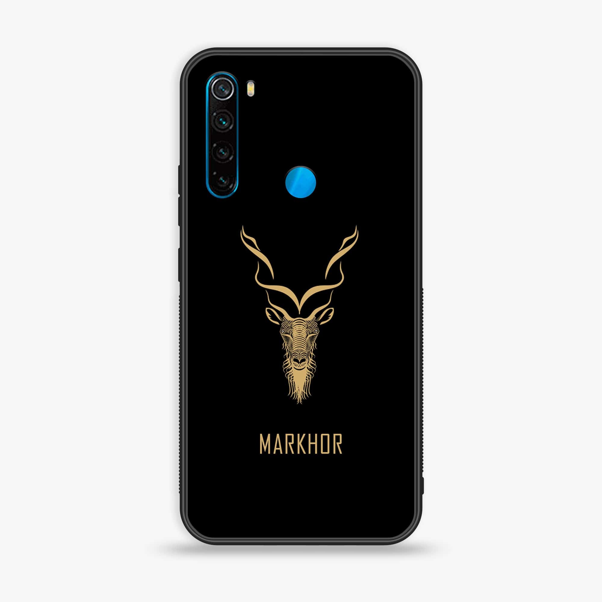 Redmi Note 8 - Markhor Series - Premium Printed Glass soft Bumper shock Proof Case