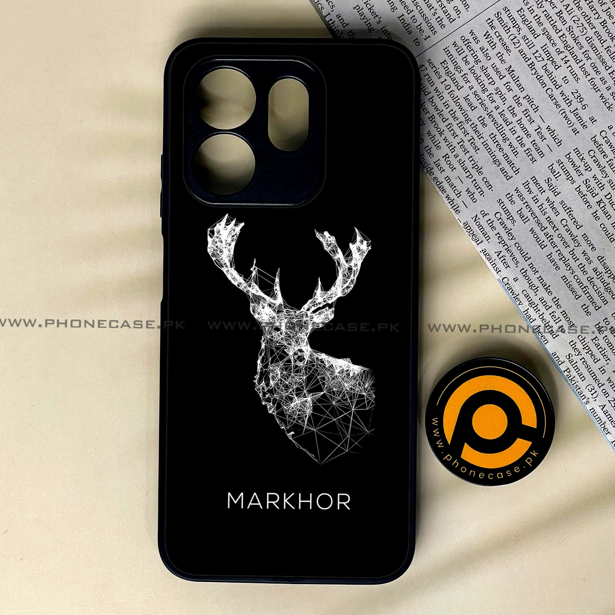 Infinix Hot 50i - Markhor Series - Premium Printed Glass soft Bumper shock Proof Case