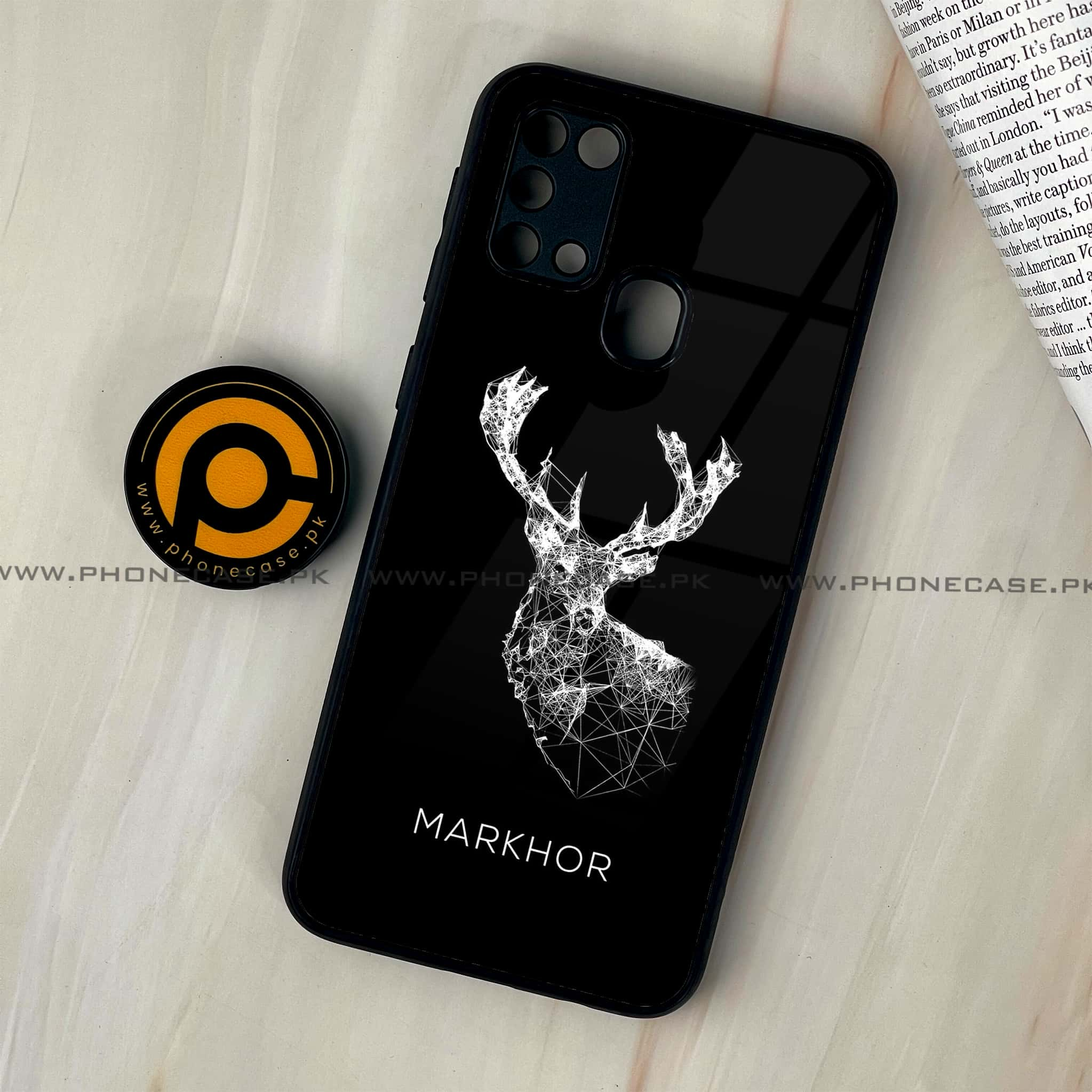 Galaxy M31 - Markhor Series - Premium Printed Glass soft Bumper shock Proof Case