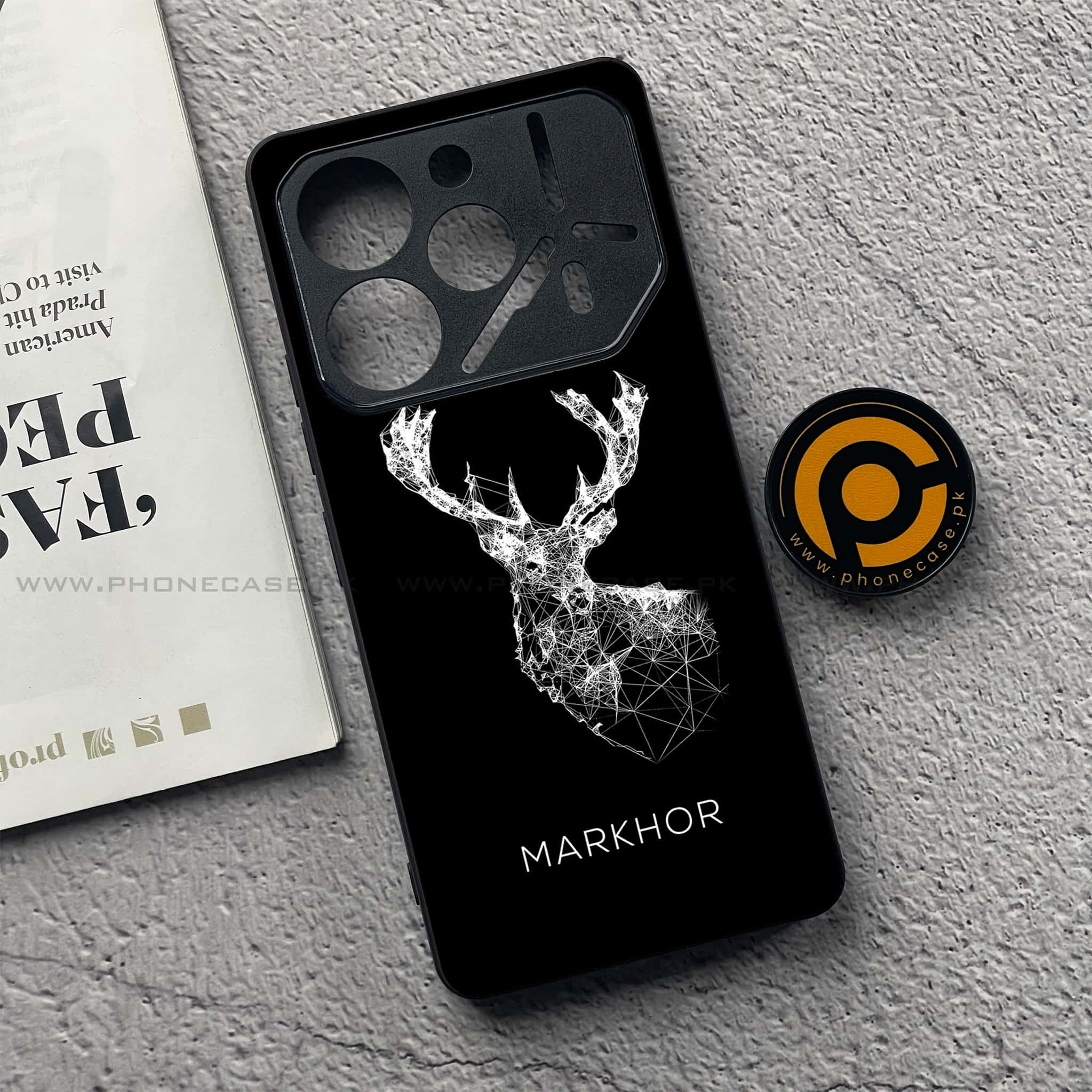 Tecno Pova 6 - Markhor Series - Premium Printed Glass soft Bumper shock Proof Case