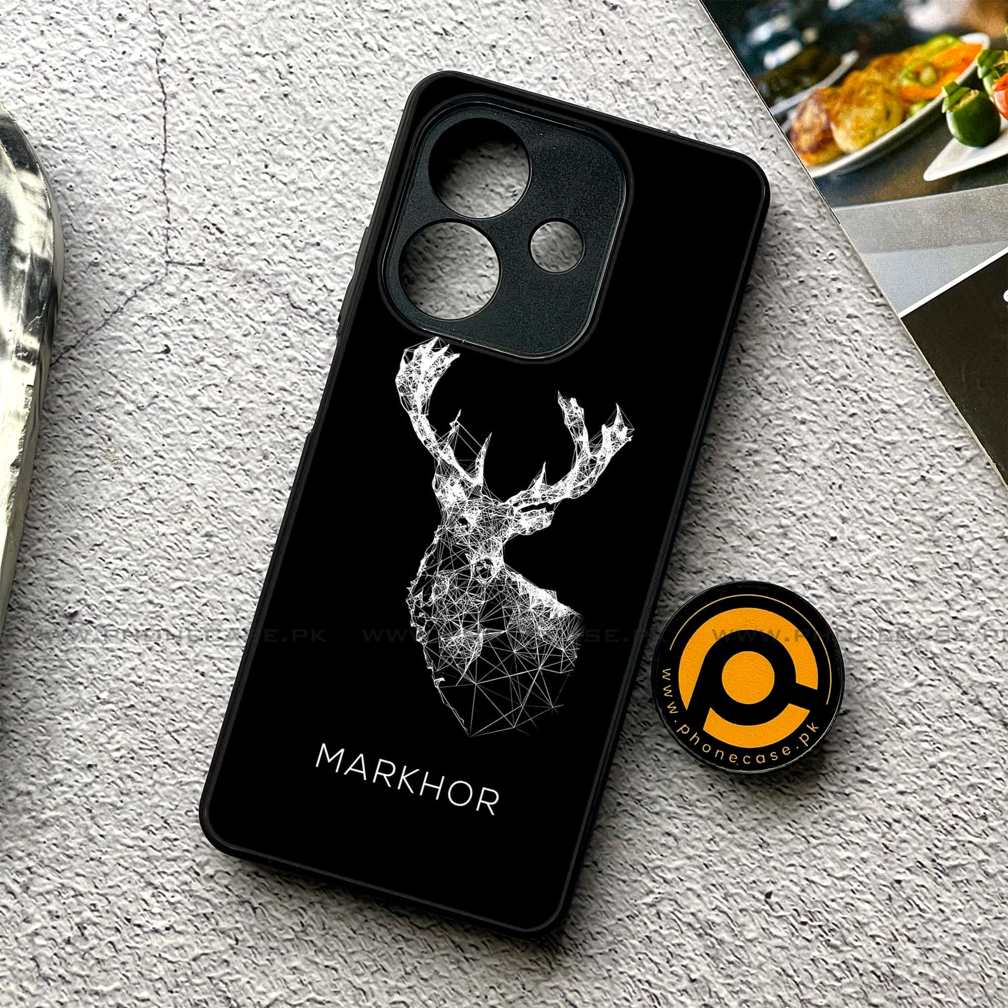 Oppo A3x - Markhor Series - Premium Printed Glass soft Bumper shock Proof Case