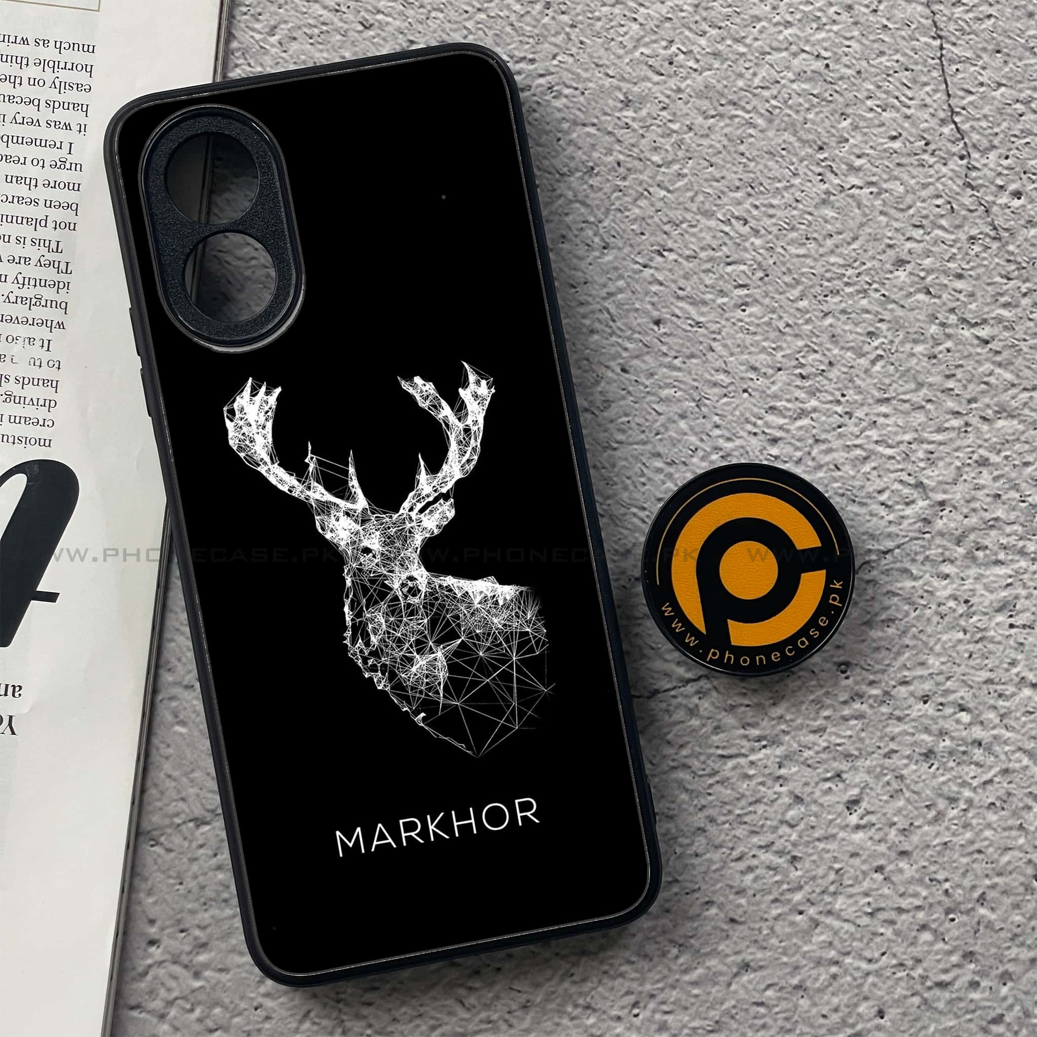 Oppo A18 4G - Markhor Series - Premium Printed Glass soft Bumper shock Proof Case