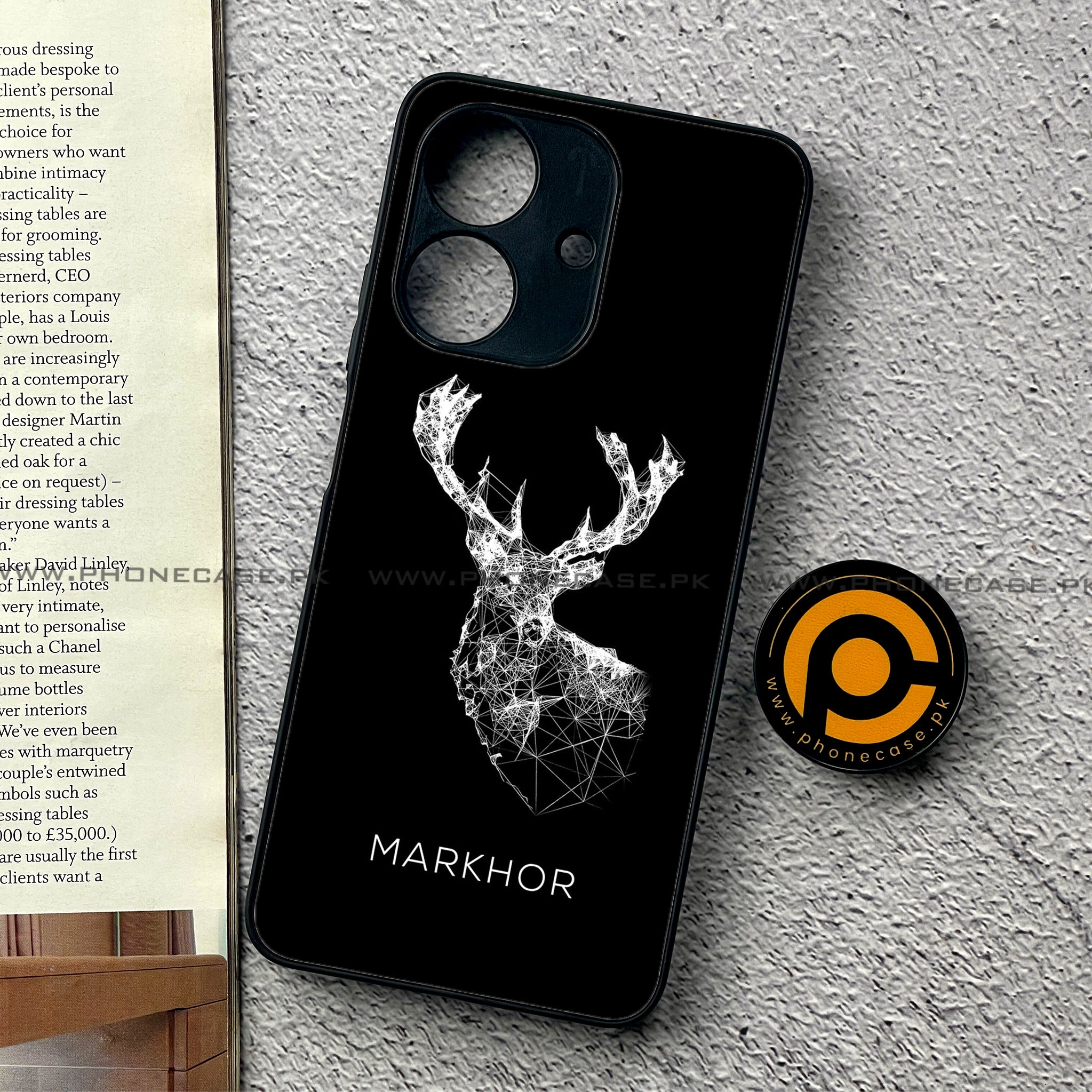 Realme Note 60 - Markhor Series - Premium Printed Glass soft Bumper shock Proof Case