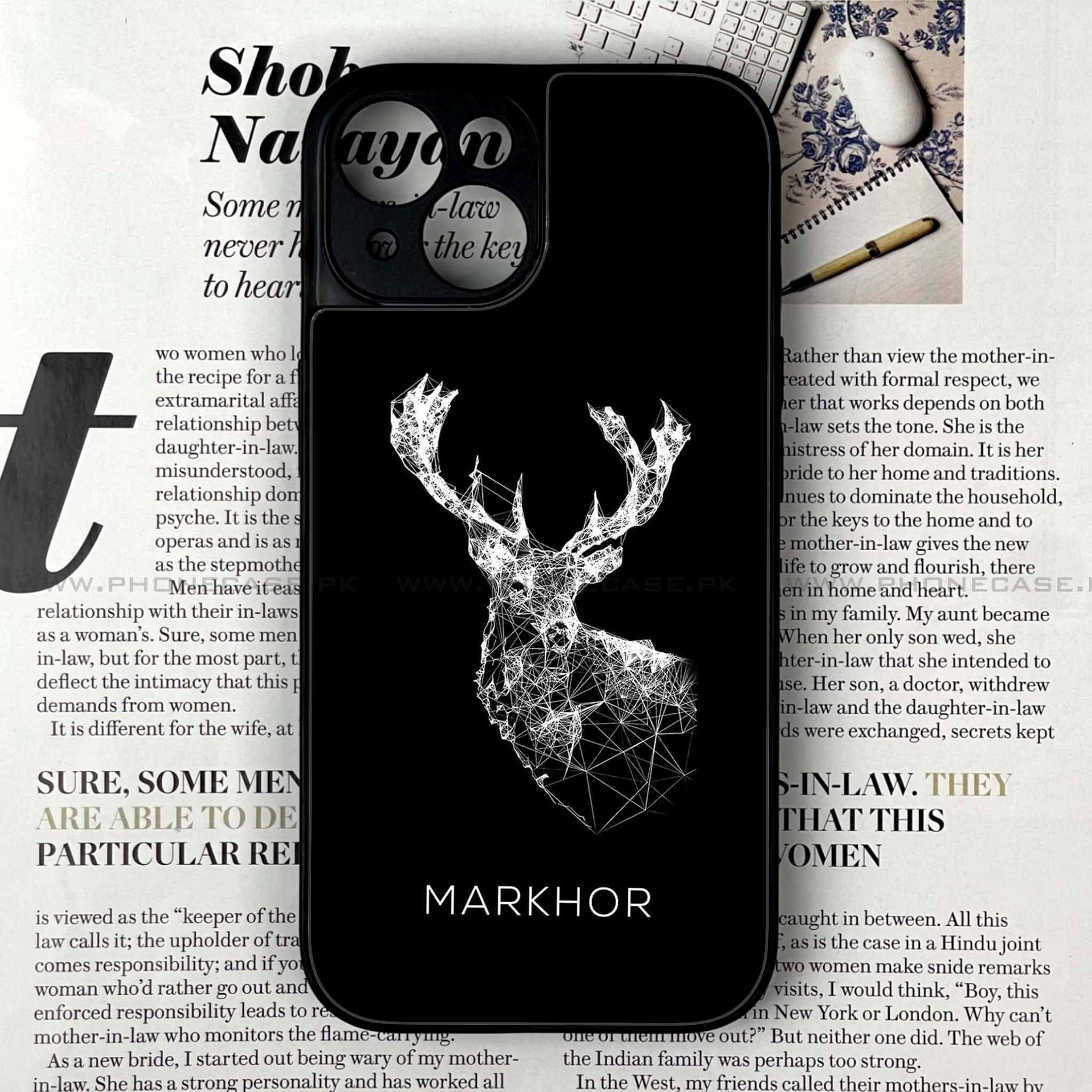 iPhone 14 - Markhor Series - Premium Printed Glass soft Bumper shock Proof Case