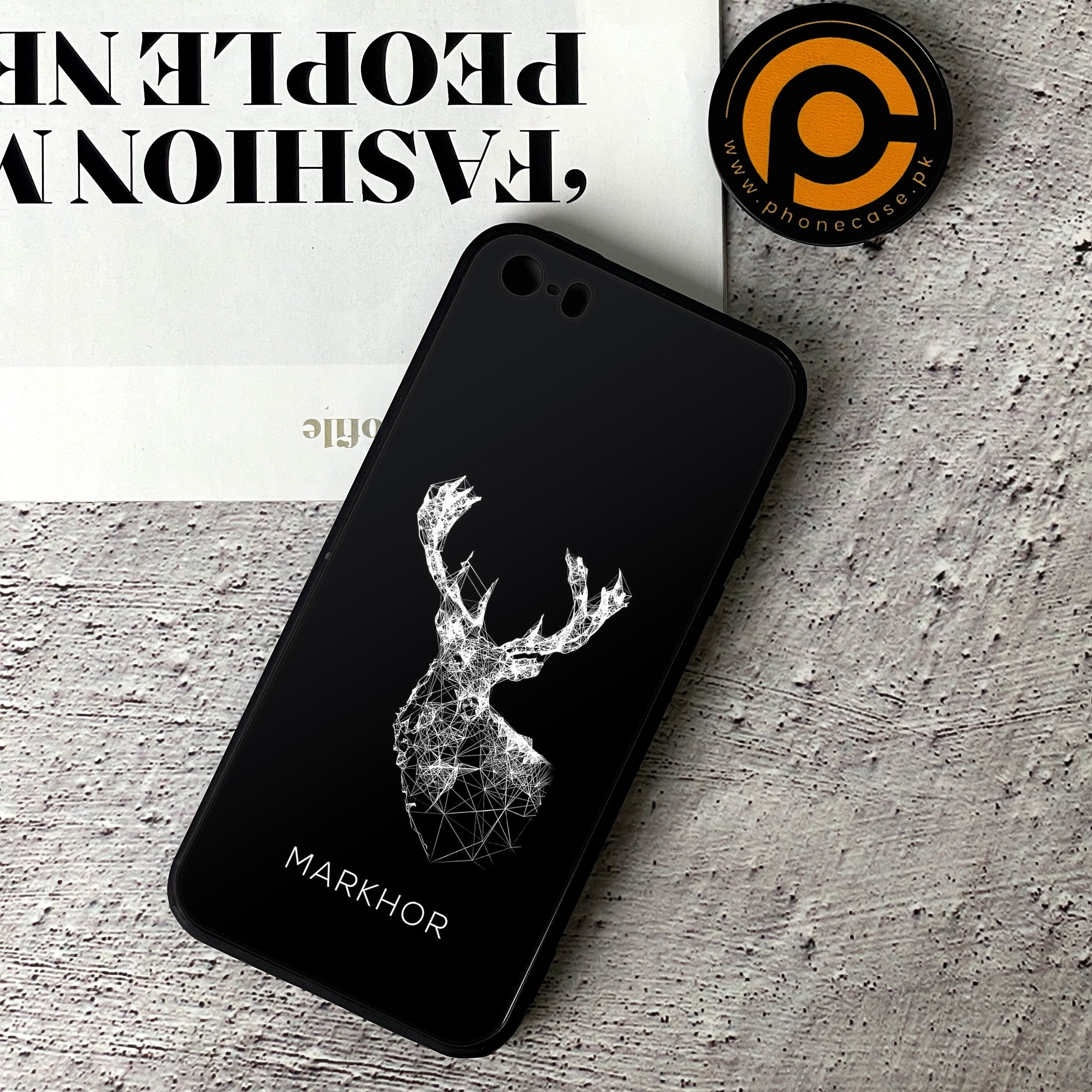 iPhone 5/5c/5s - Markhor Series - Premium Printed Glass soft Bumper shock Proof Case